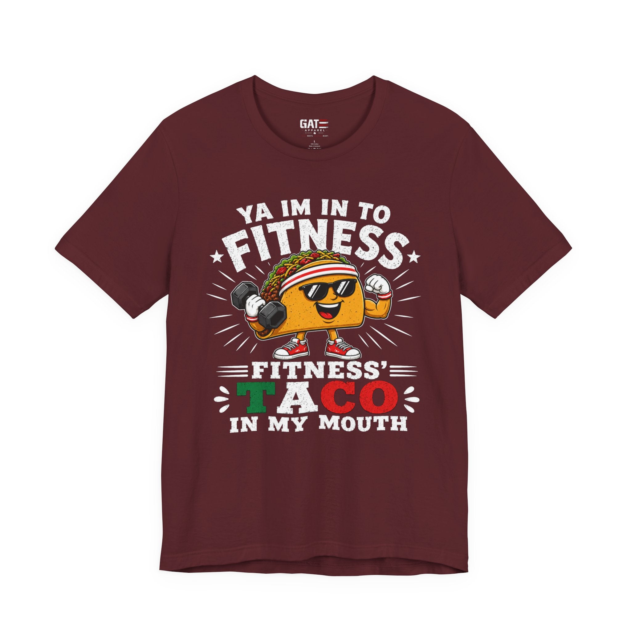 Ya I'm Into Fitness|Fitness Taco In My Mouth Funny Taco Shirt | Cute Food Lover Graphic Tee
