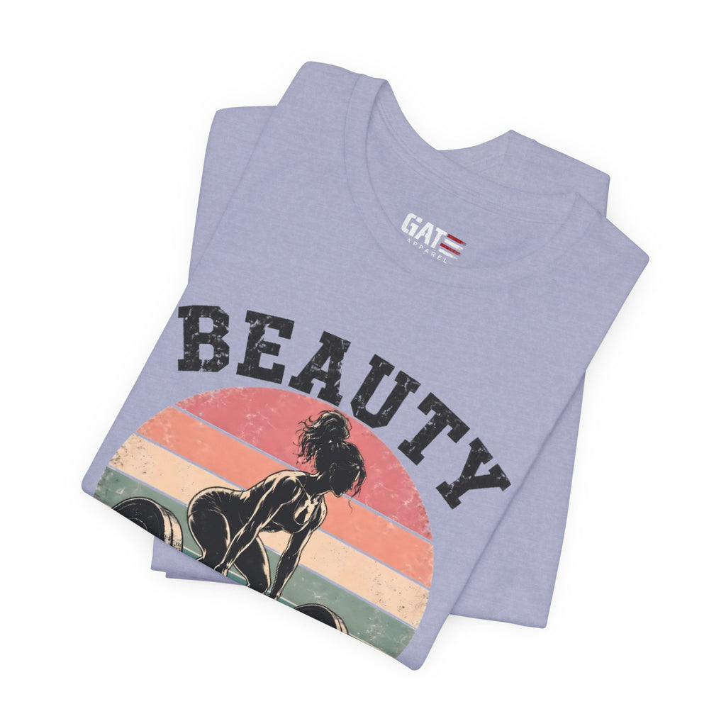 Beauty But Still A Beast Shirt, Retro Gym Shirt for Women, Weightlifting Tee, Fitness Gift, Cute Workout Shirt