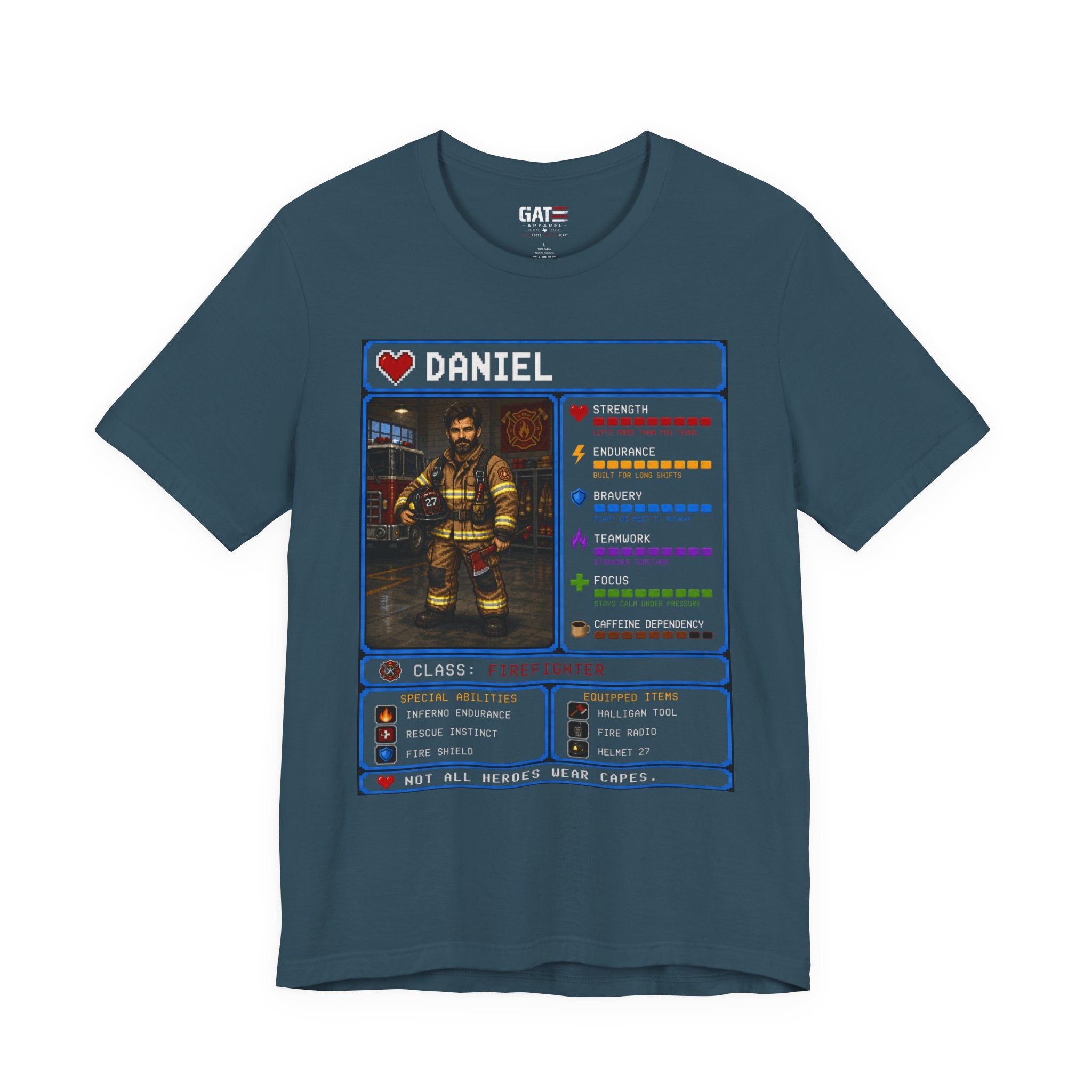 Custom Firefighter RPG Character Shirt | Personalized Firefighter Gift