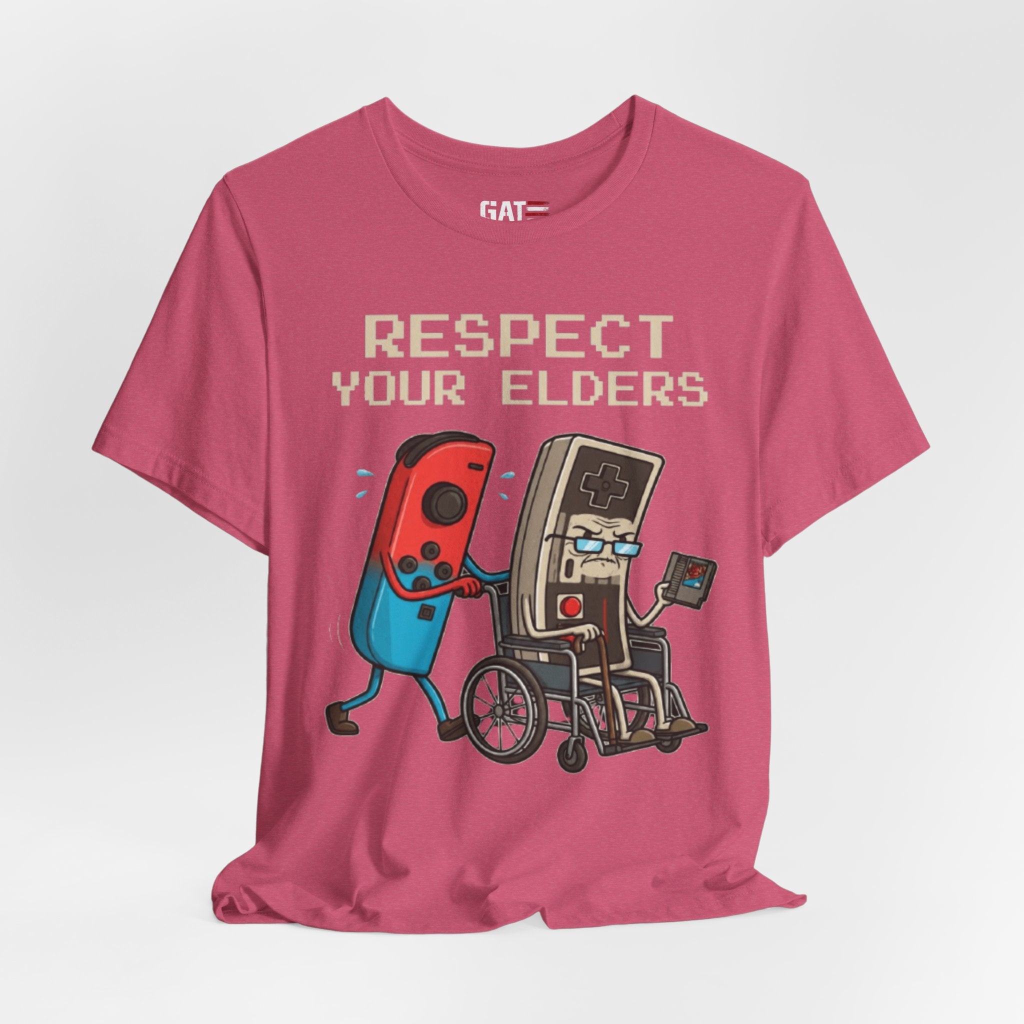Respect Your Elders Tee — Retro Game Controller Graphic T-Shirt