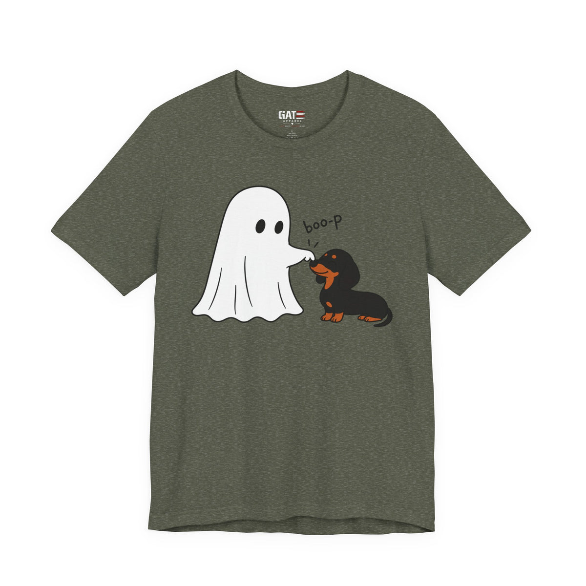 Halloween Ghost & Dachshund — "boo-p" Cute Dog Halloween T-Shirt