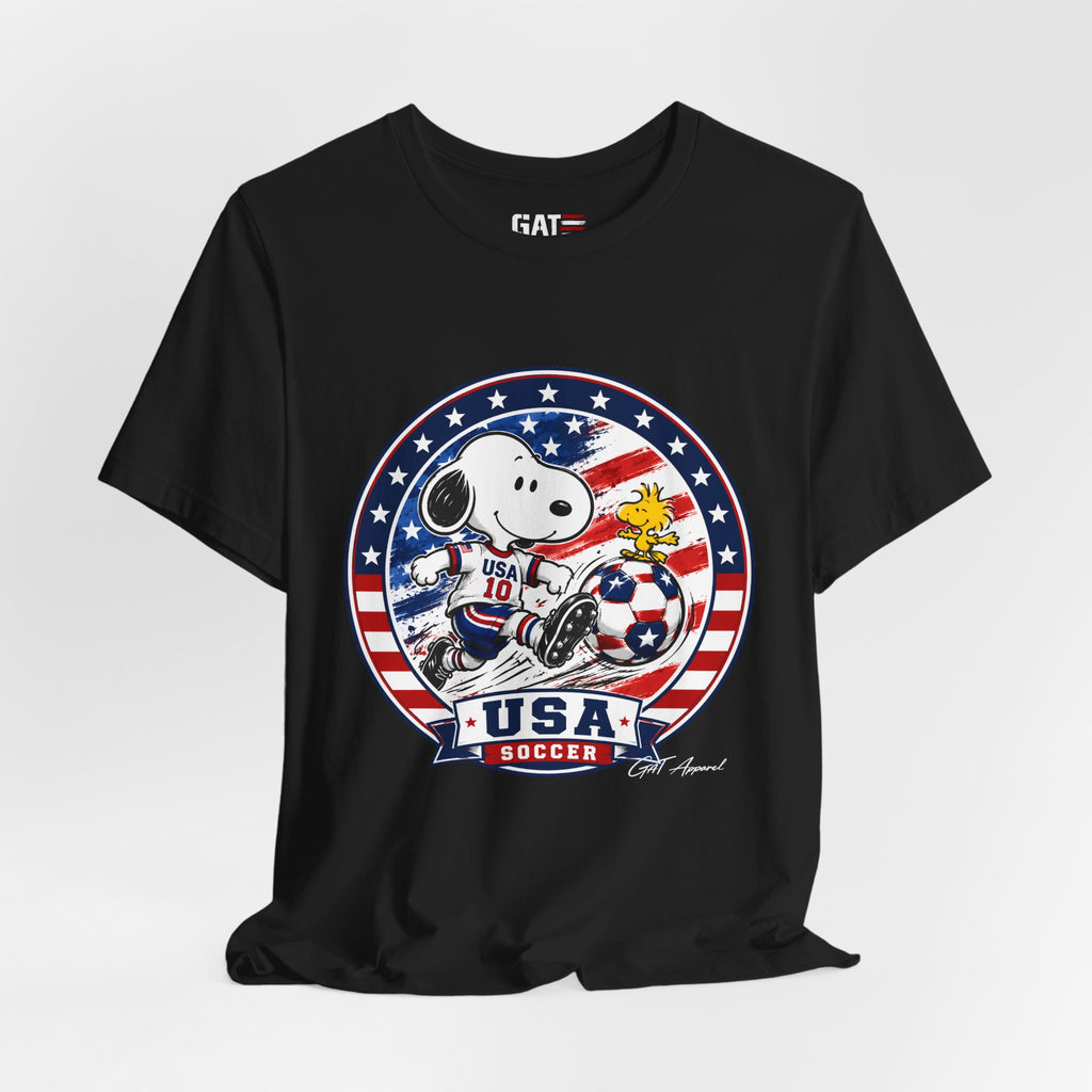 USA Soccer Snoopy Shirt  Patriotic USA Soccer Tee American Flag Design, World Cup, Soccer Fan