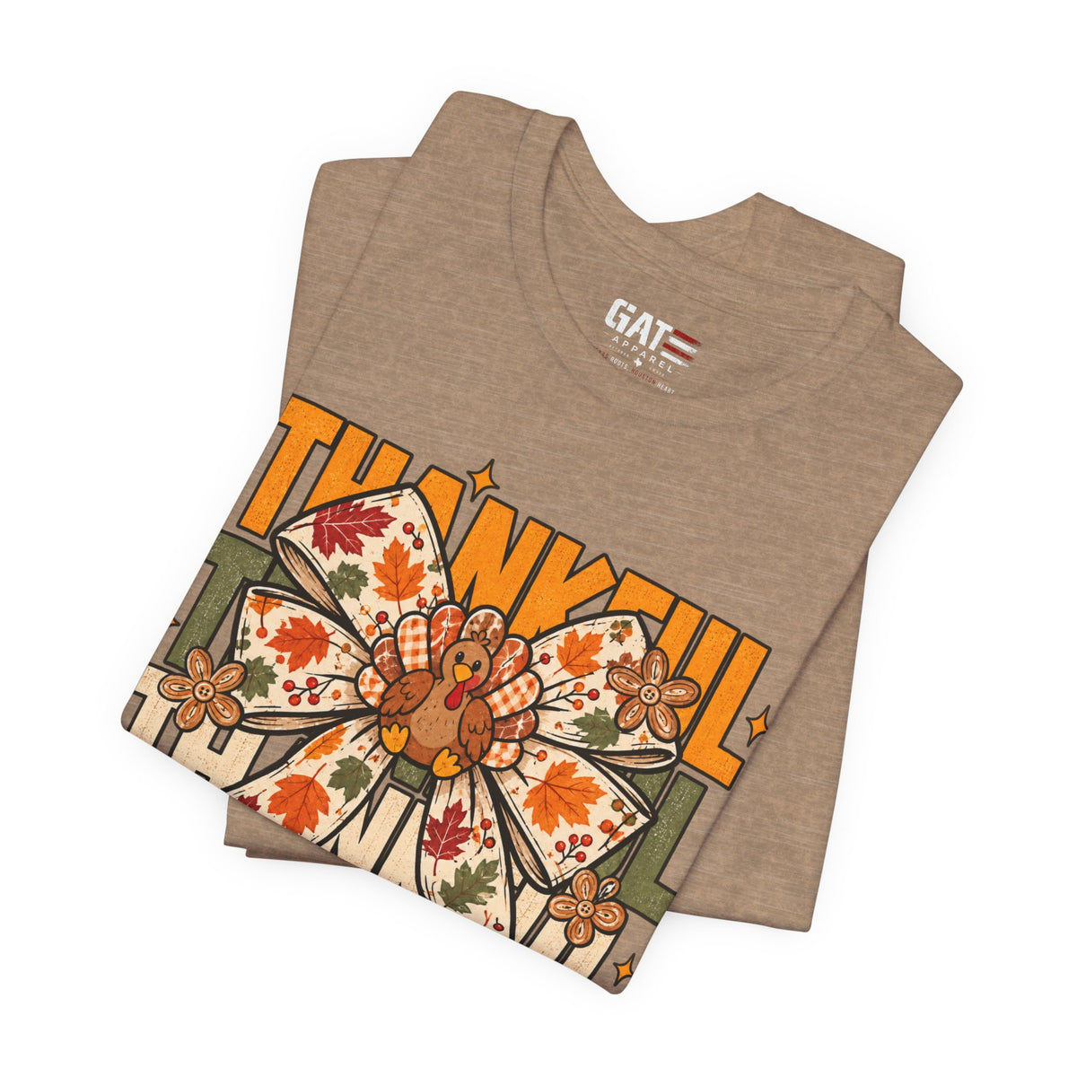Thankful Bow Tee — Retro Fall Thanksgiving Graphic T-Shirt