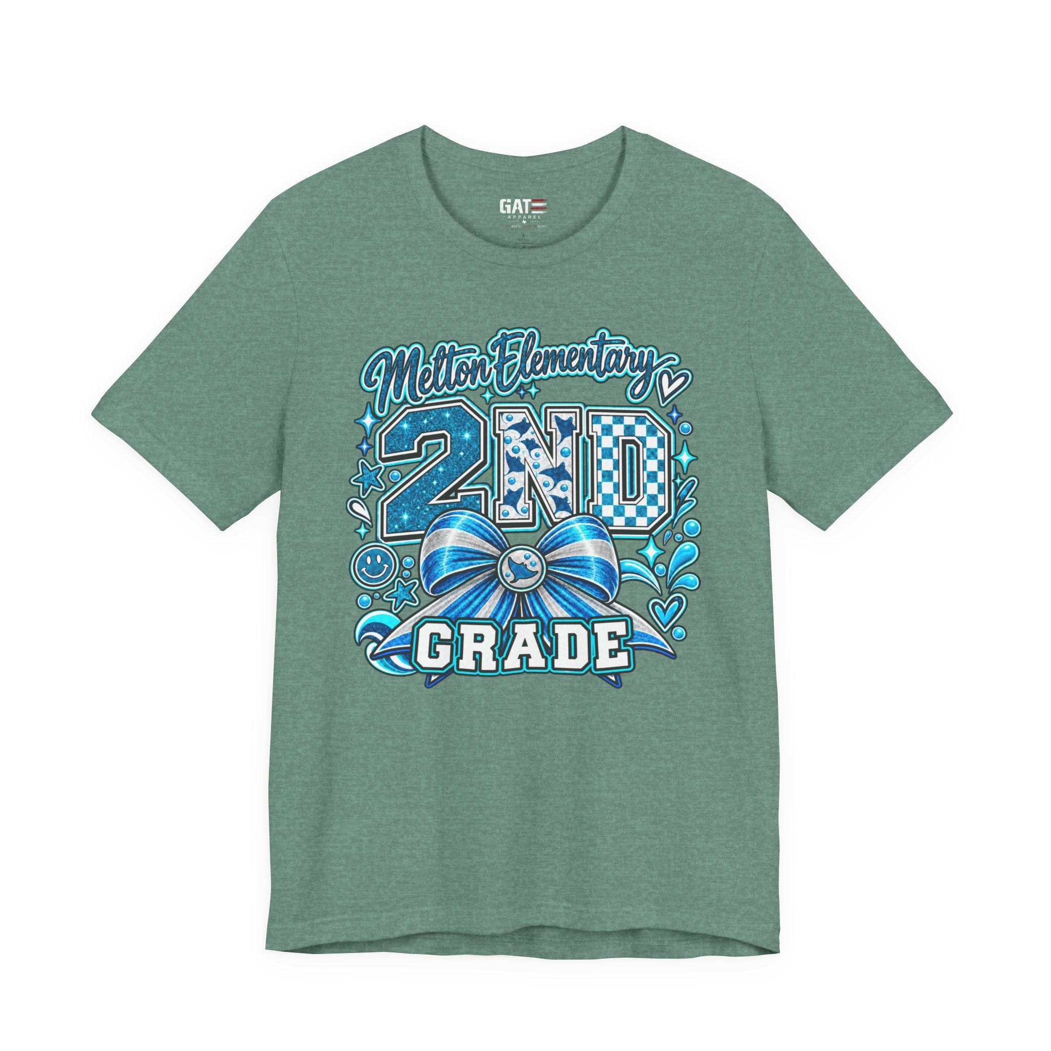 Melton 2nd Grade School T‑Shirt — Bow Design