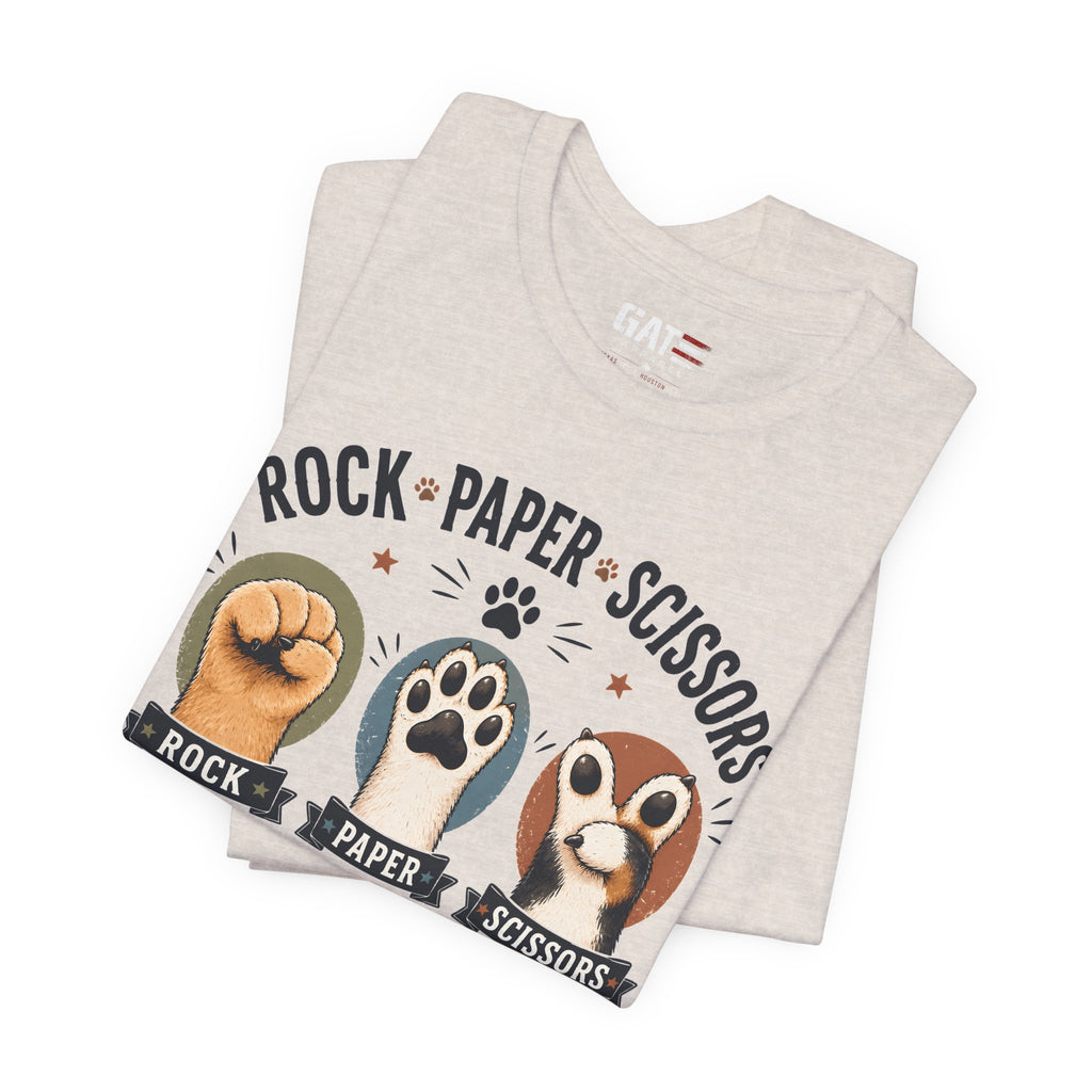 Rock Paper Scissors Cat Shirt, Funny Cat Lover Tee, Cat Paw Graphic Shirt, Cute Pet Mom Gift, Choose Wisely Cat Tee, Cat Dad Shirt