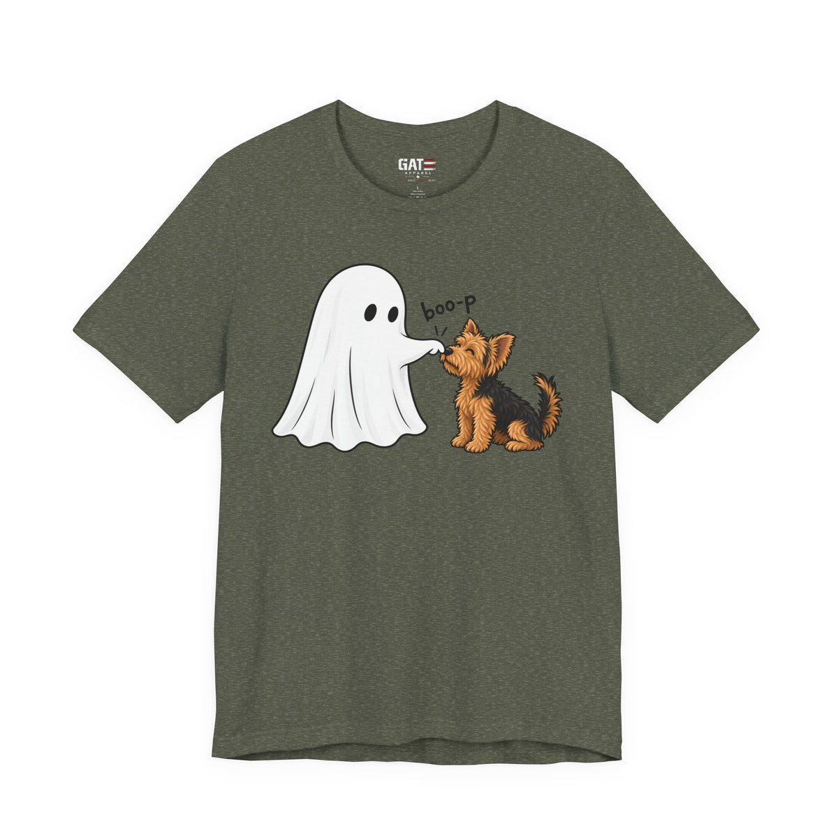 Halloween Ghost & Terrier— "boo-p" Cute Dog Halloween T-Shirt
