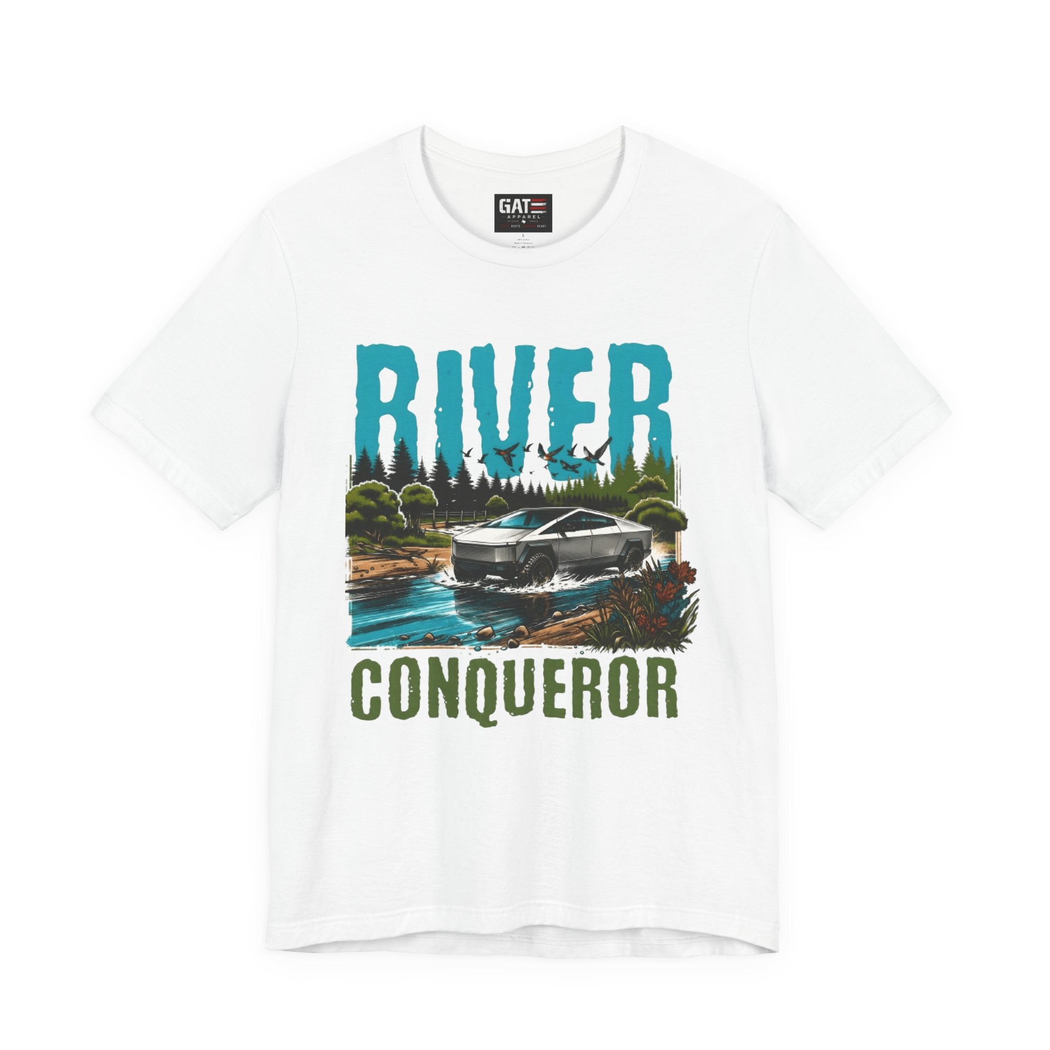 Cybertruck River Conqueror Shirt, Tesla Cybertruck Off Road Tee, Adventure Truck Shirt, Camping Shirt, Outdoor Lover Gift
