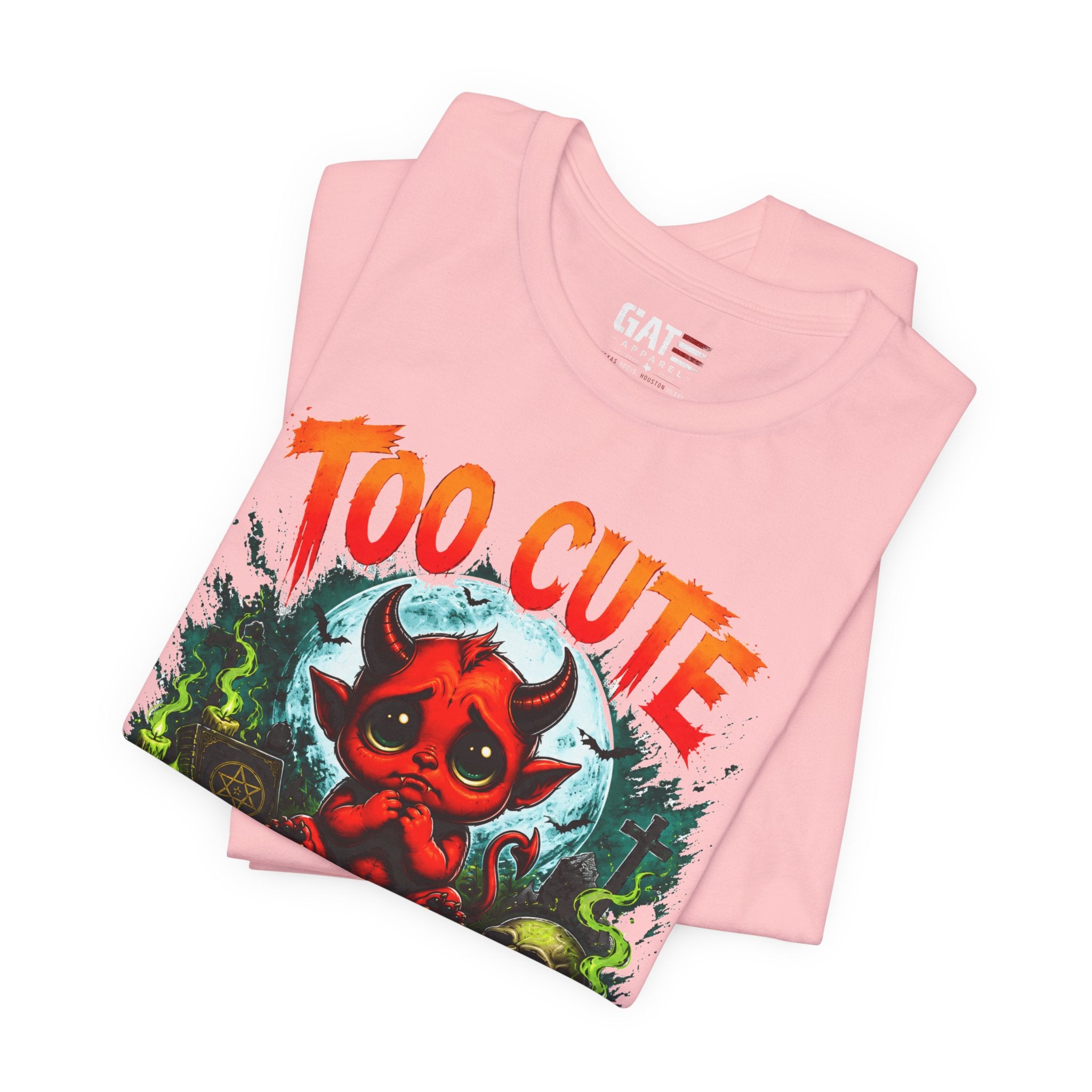 Too Cute to Exorcise T-Shirt — Cute Devil Graphic Tee (Halloween)