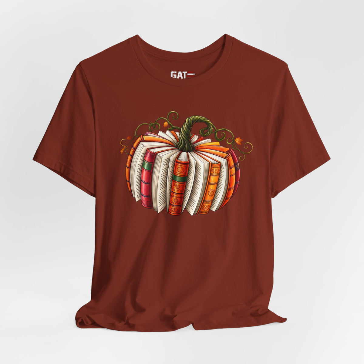 Fall Book Lover Shirt – Pumpkin Books Graphic Tee – product photo