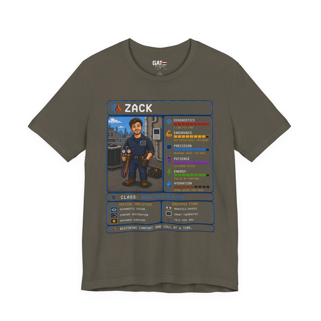 Custom HVAC Technician RPG Character Shirt| Personalized HVAC Tech Gift
