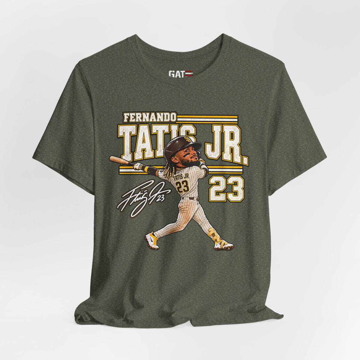 Fernando Tatis Jr. #23 Baseball Tee — Signed Cartoon Batter Design