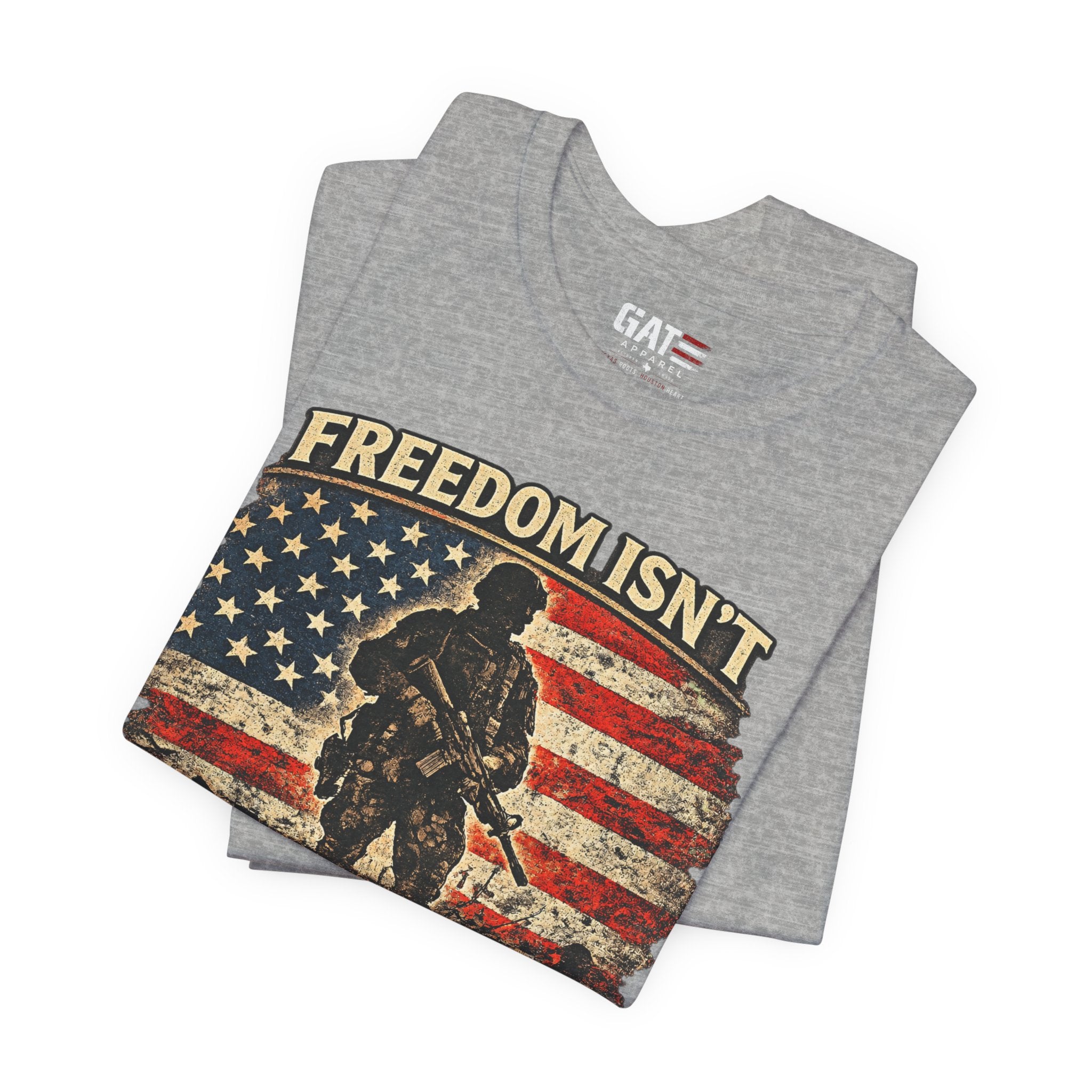 Freedom Isn't Inherited Tee — Patriotic Veteran American Flag T‑Shirt (1776–2026)