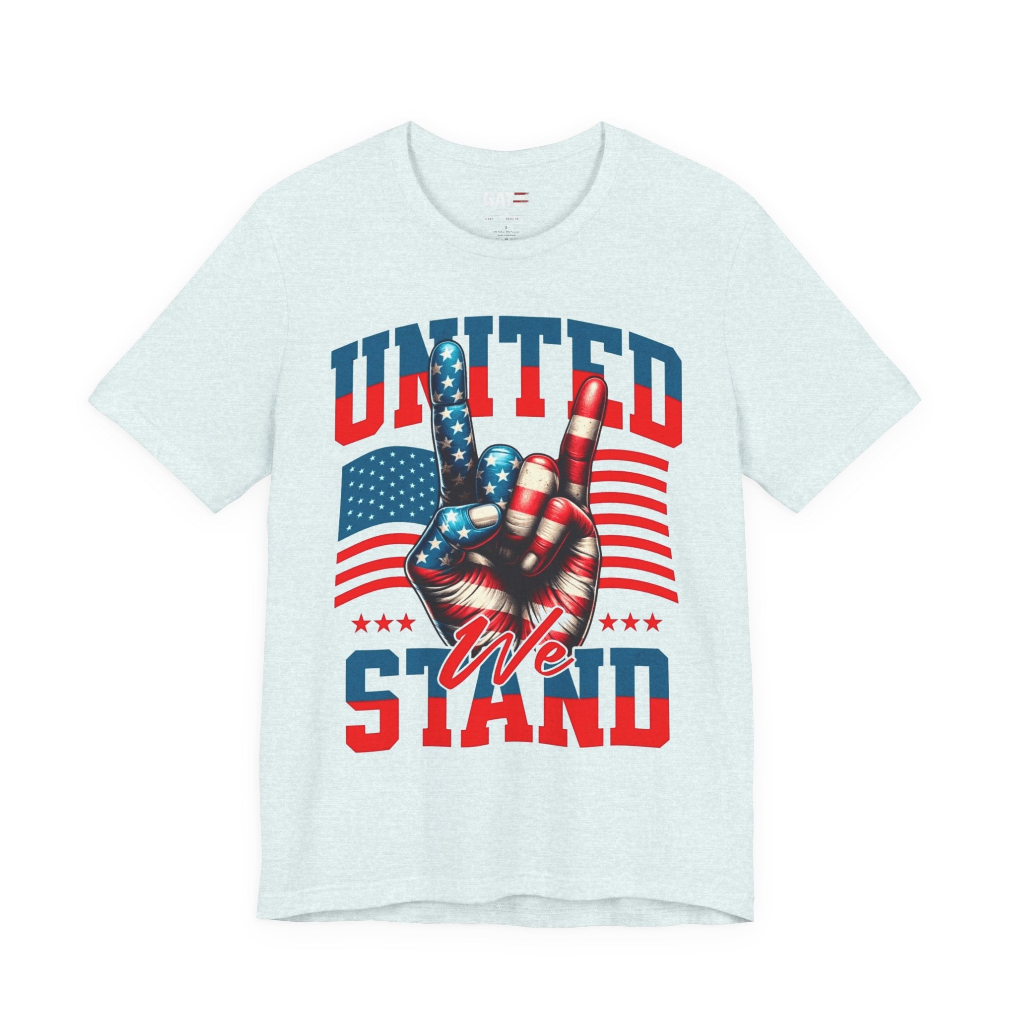 United We Stand T-Shirt — Patriotic American Flag Peace Hand Tee