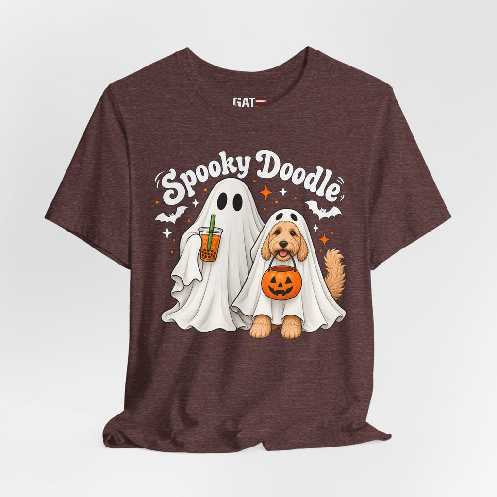 Spooky Doodle Halloween T-Shirt — Ghost & Doodle Dog Pumpkin Costume