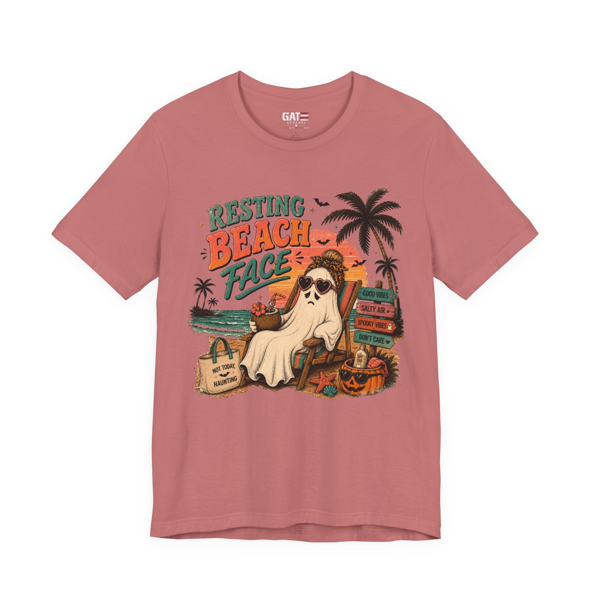 Summerween Shirt, Spooky Beach Shirt, Ghost Beach Tee, Halloween Beach Shirt, Coastal Halloween Tee, Tropical Ghost Shirt