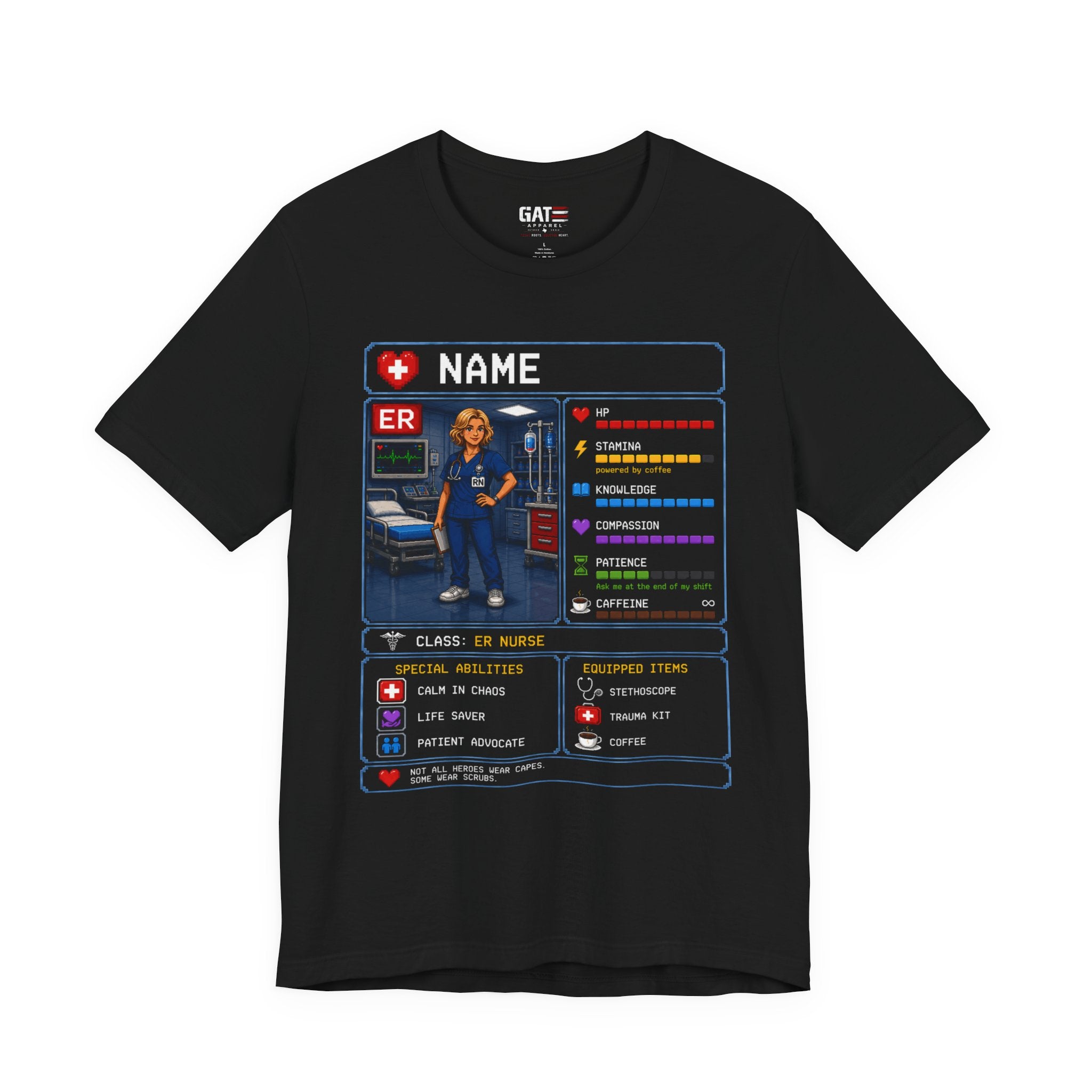 Custom ER Nurse RPG Character Shirt | Personalized Nurse Gift