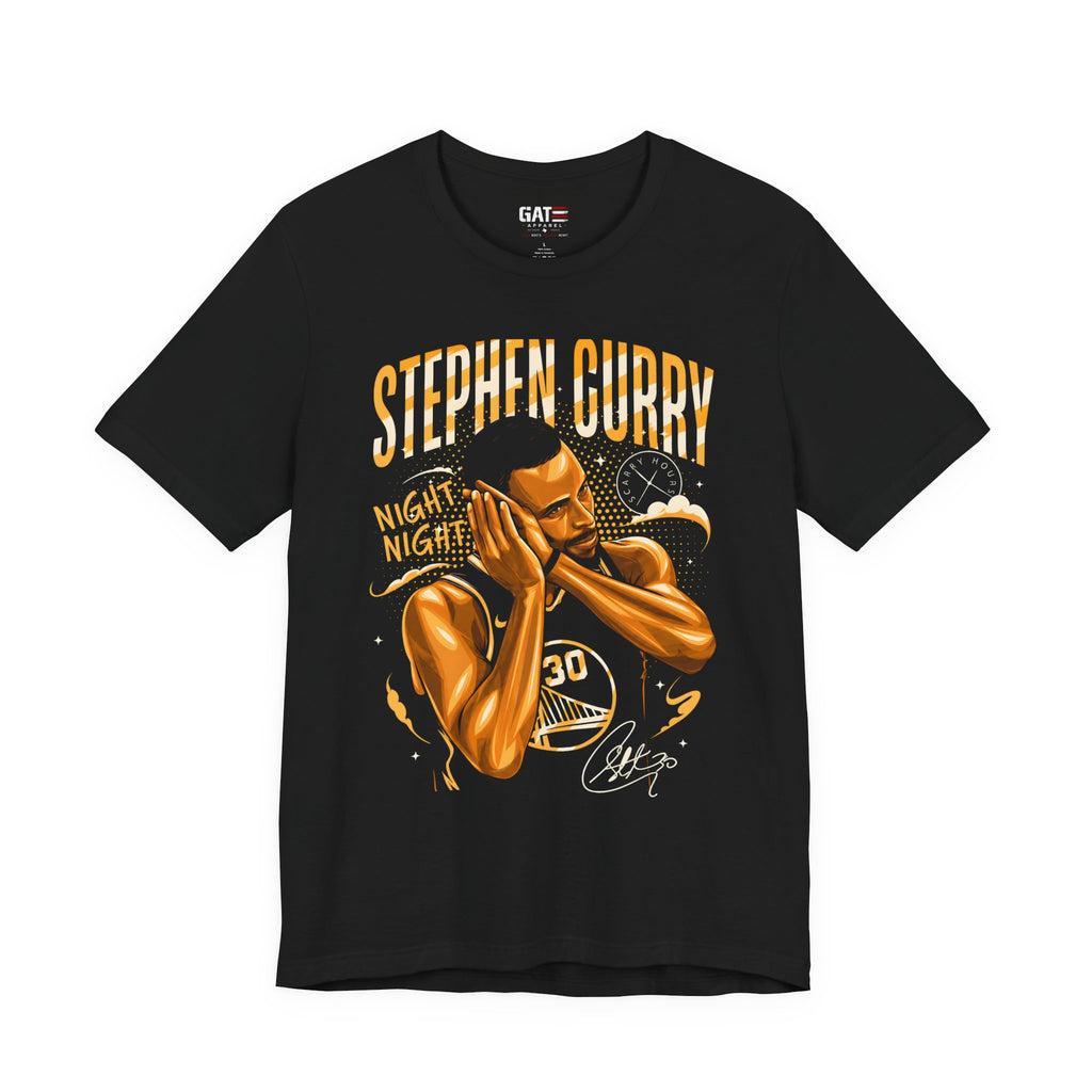 Steph Curry|Warriors Basketball Night Graphic Tee — "Night Night" Illustration