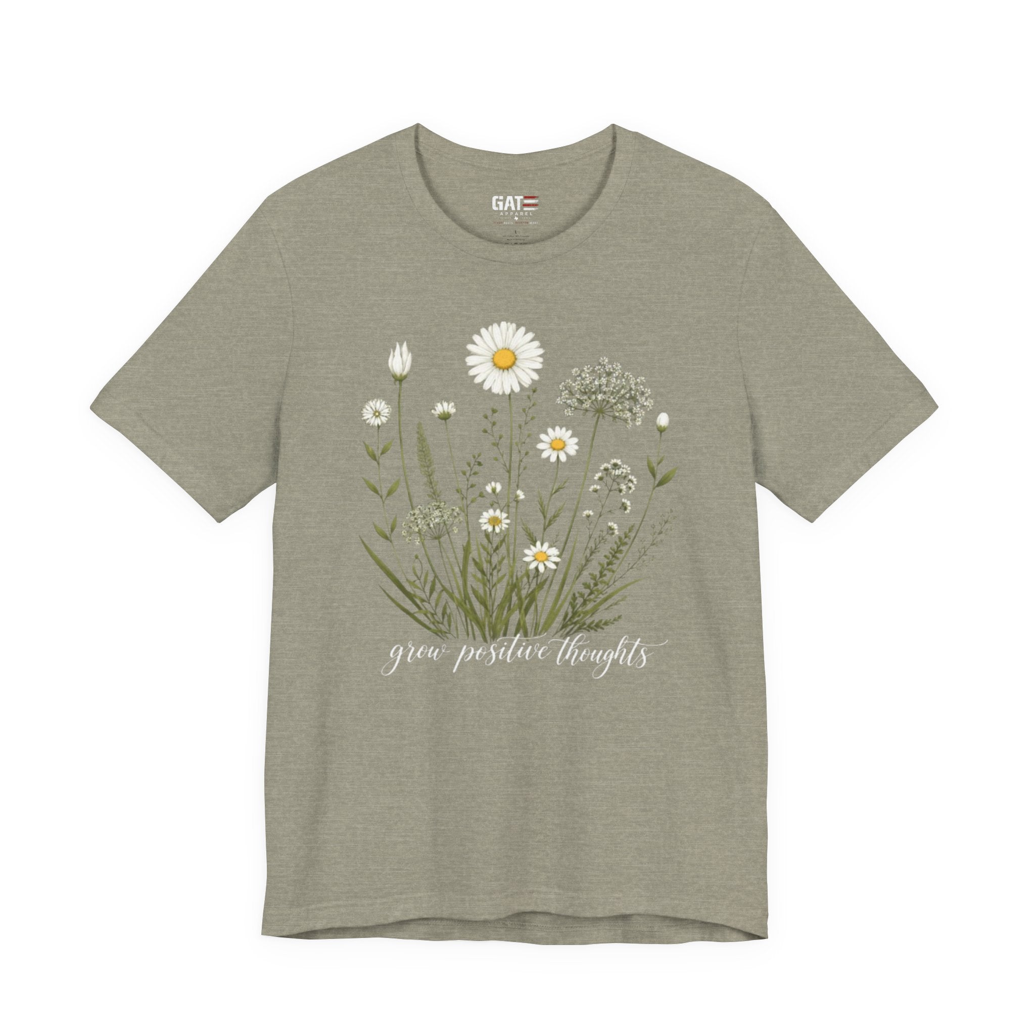 Floral 'Grow Positive Thoughts' T‑Shirt