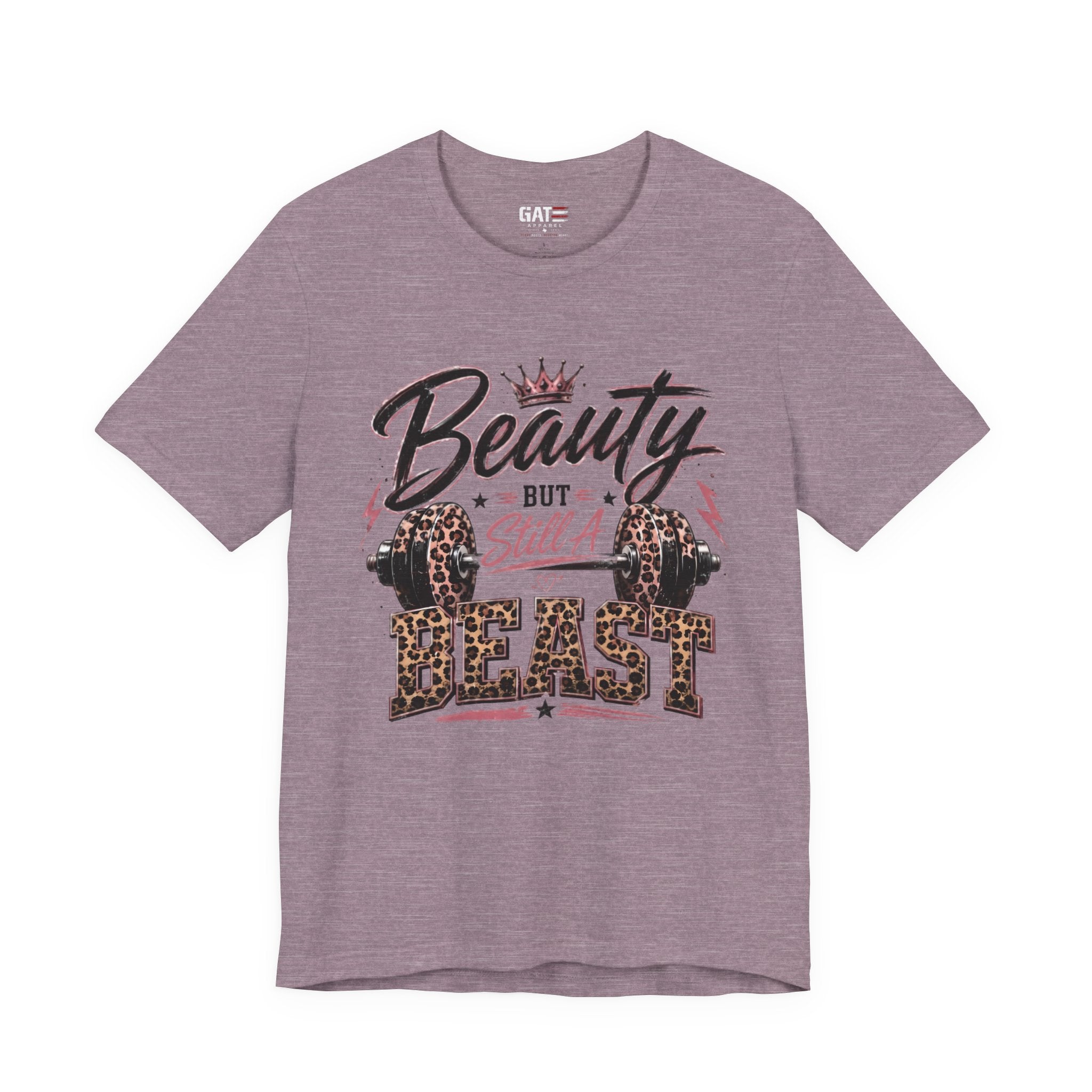 Beauty But Still A Beast Shirt, Women's Gym Shirt, Leopard Print Workout Tee, Fitness Shirt for Her