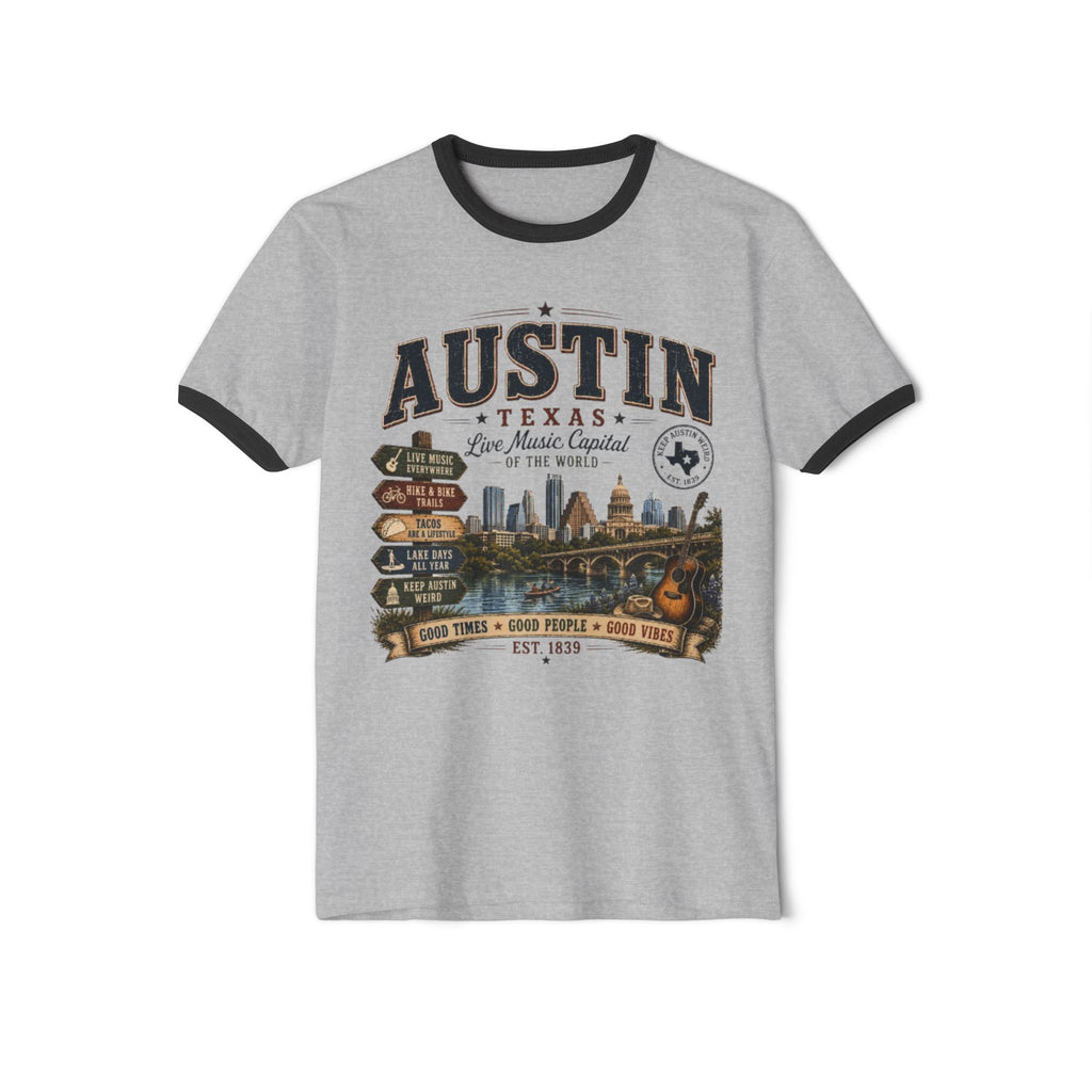 Austin, Texas Vintage Skyline Ringer T-Shirt