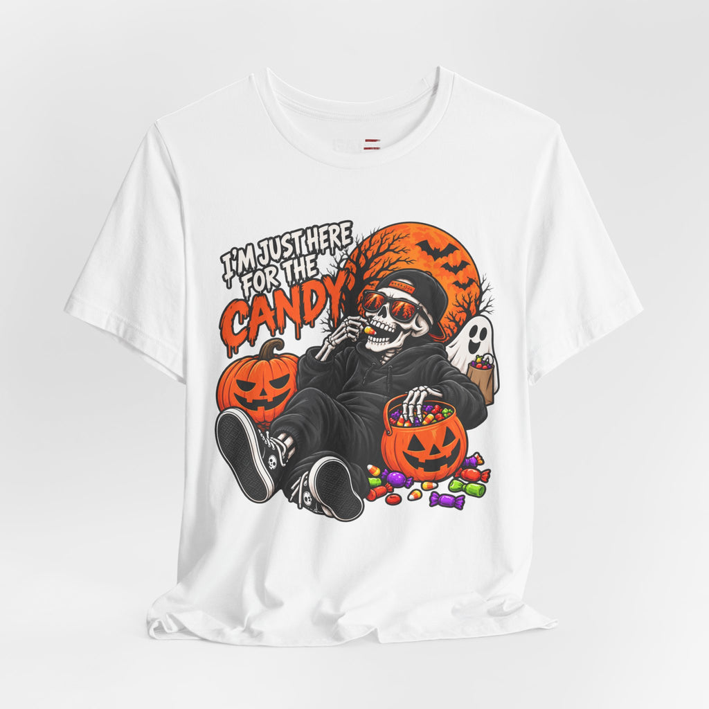 I'm Just Here for the Candy Halloween Skull Shirt | Spooky Tee