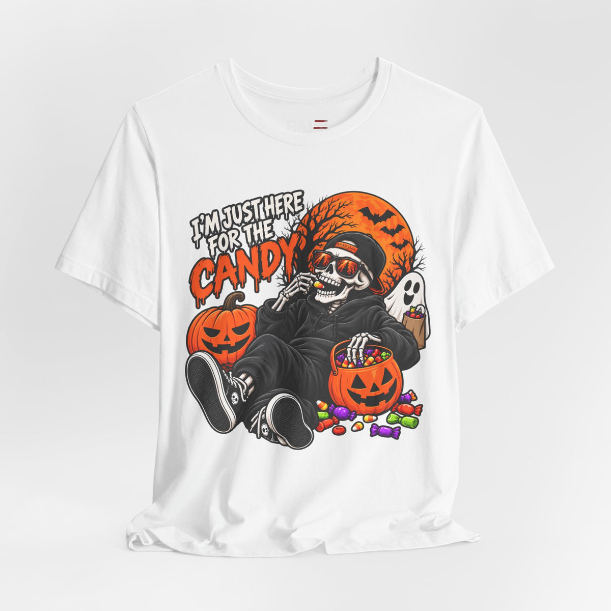I'm Just Here for the Candy Halloween Skull Shirt | Spooky Tee