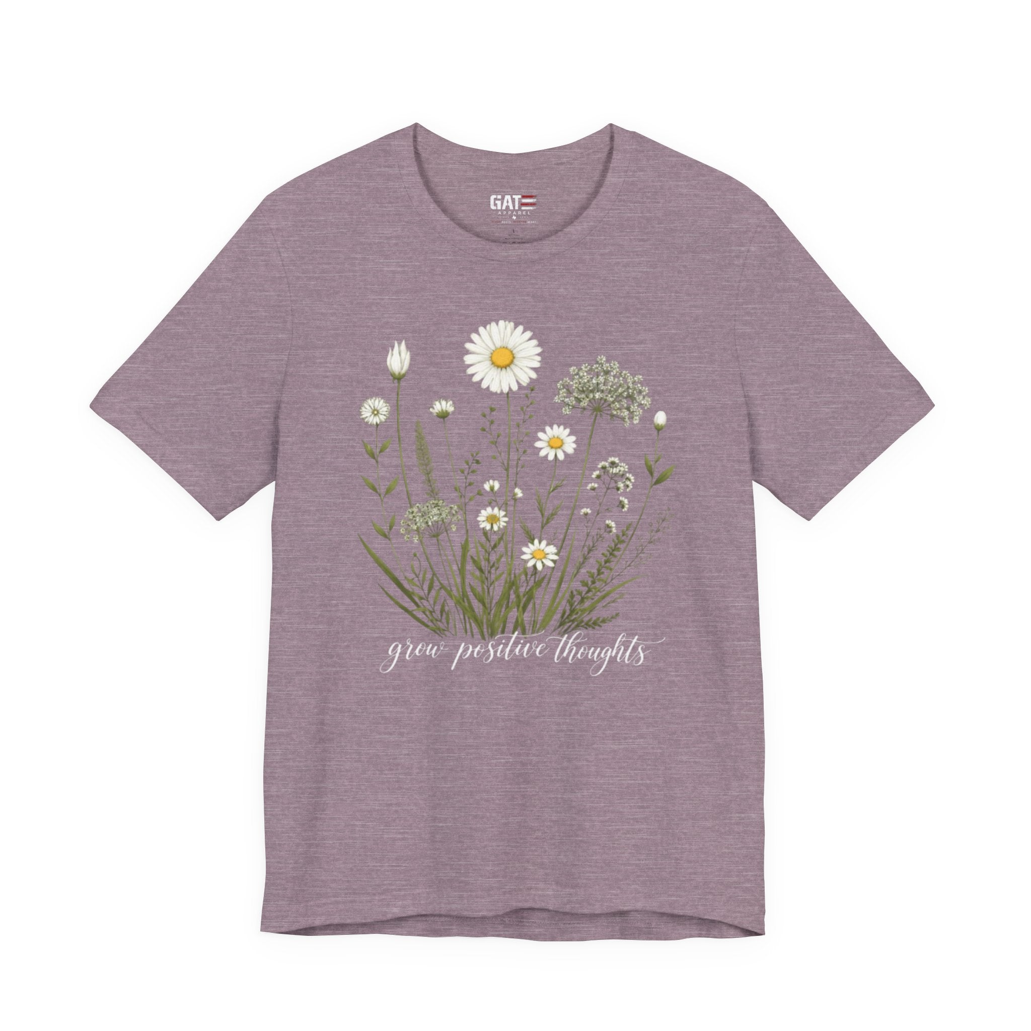 Floral 'Grow Positive Thoughts' T‑Shirt