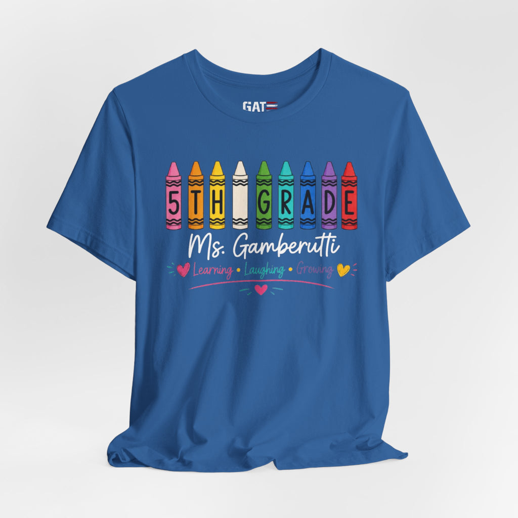 Customize Grade Level and Name Teacher Crayon Shirt