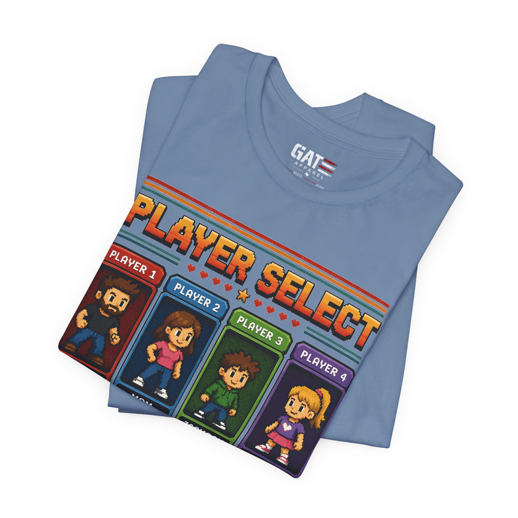 Personalized Gamer Family Shirt, Custom Family Gaming Shirt, Retro Video Game Family Tee, Gamer Dad Mom Kids Gift Shirt