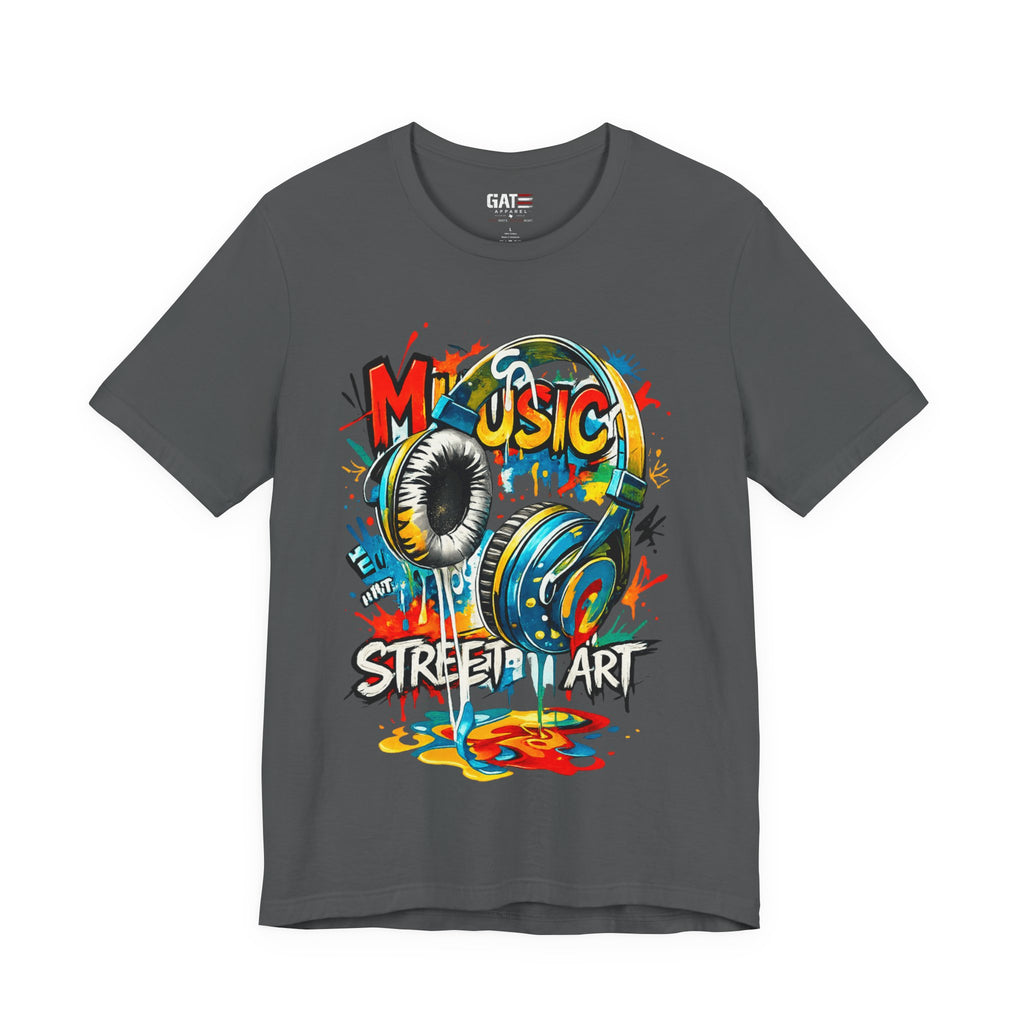 Urban Beats – Music Street Art Headphones Graphic Tee