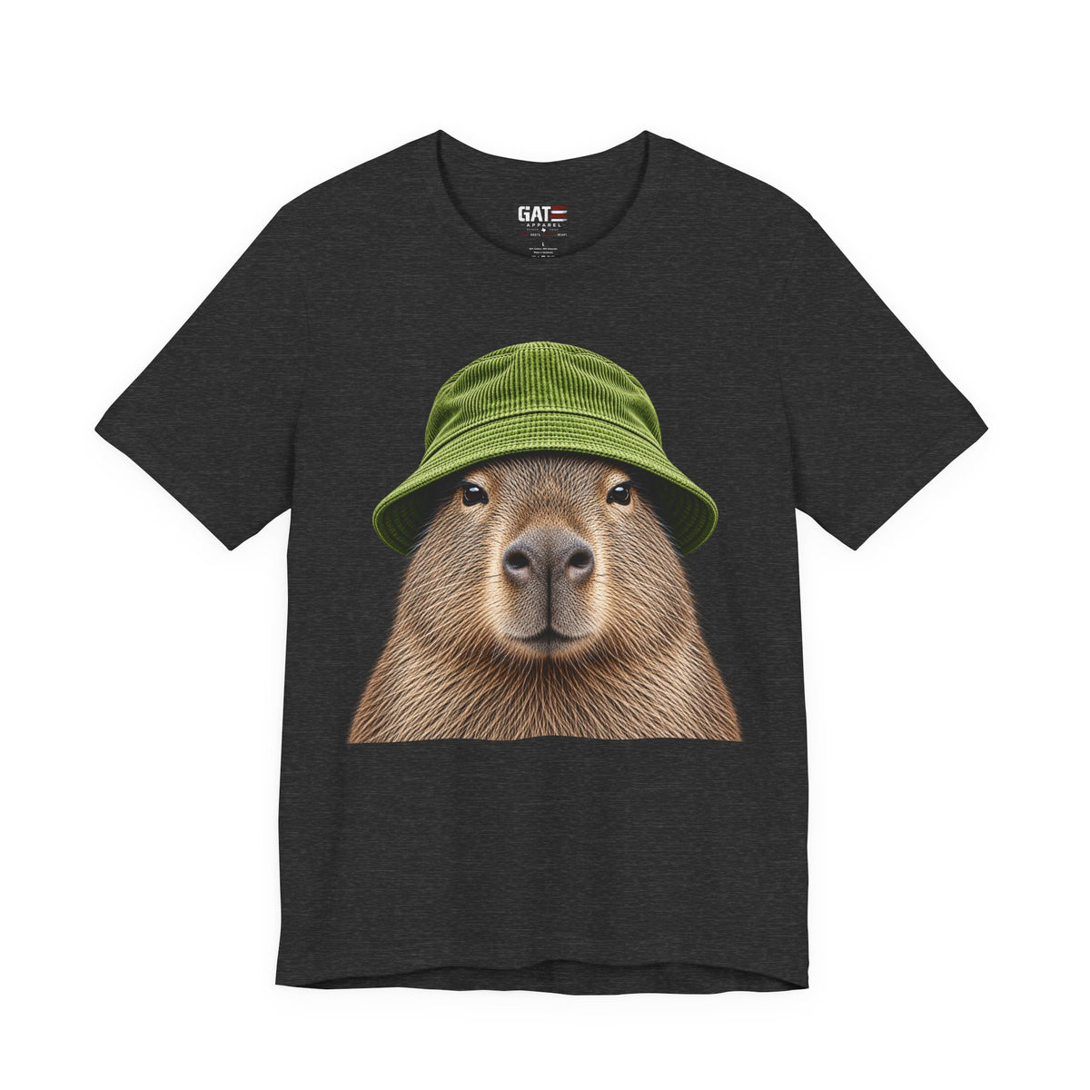 Capybara wearing a beanie graphic T-shirt - product photo