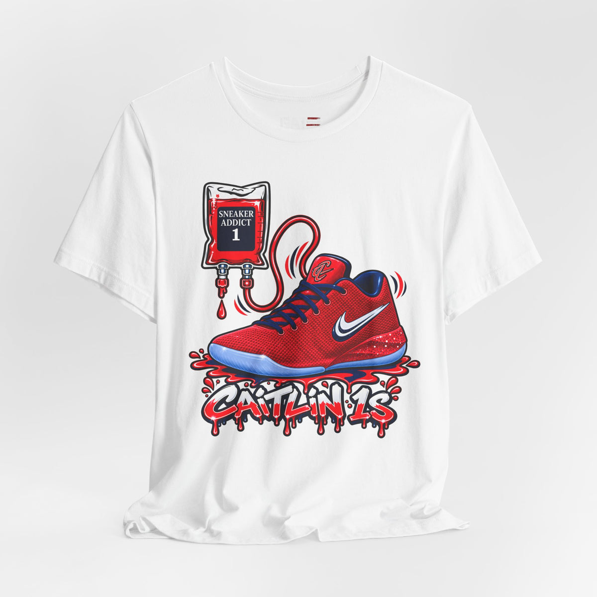 Caitlin Clark Caitlin 1s Addict Red Sneaker Shirt