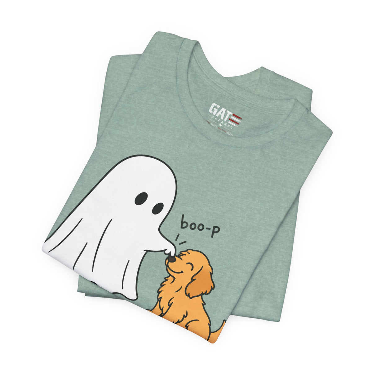 Halloween Ghost & Golden Retriever — "boo-p" Cute Dog Halloween T-Shirt