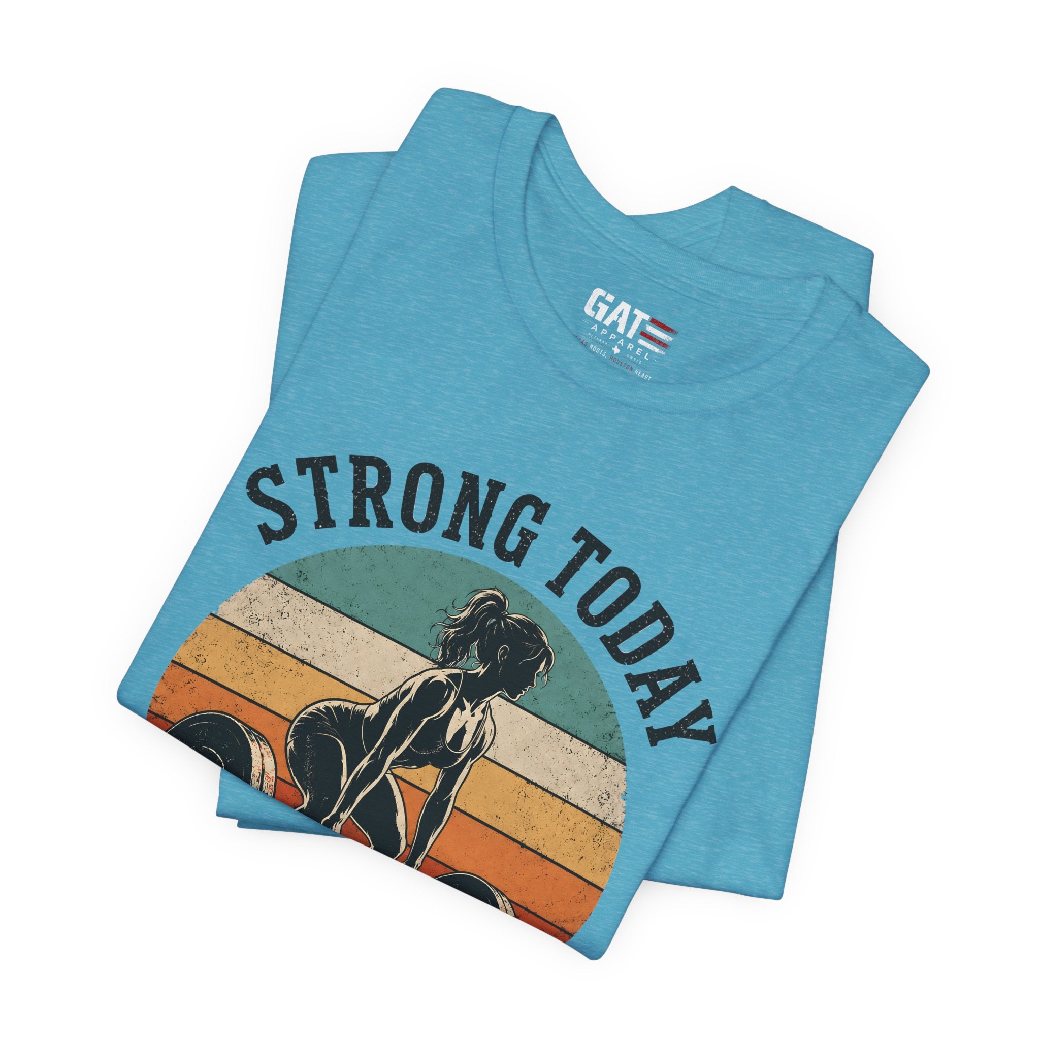 Strong Today Stronger Tomorrow Shirt, Women's Gym Shirt, Retro Weightlifting Tee, Fitness Gift for Women