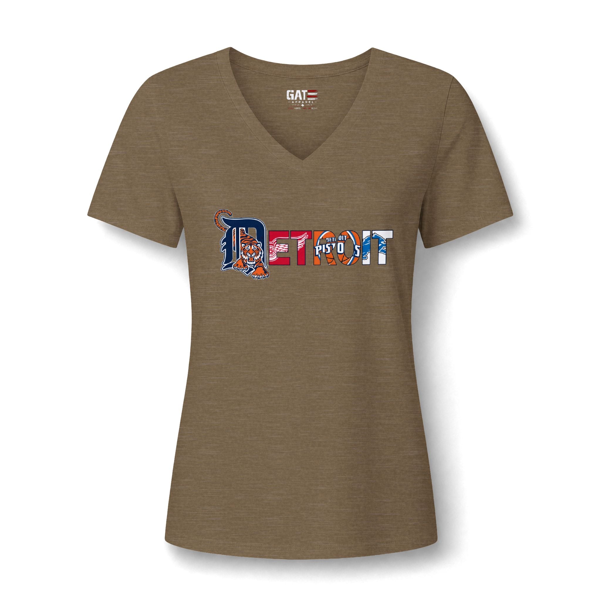 Detroit Sports Team Script V-Neck Tee