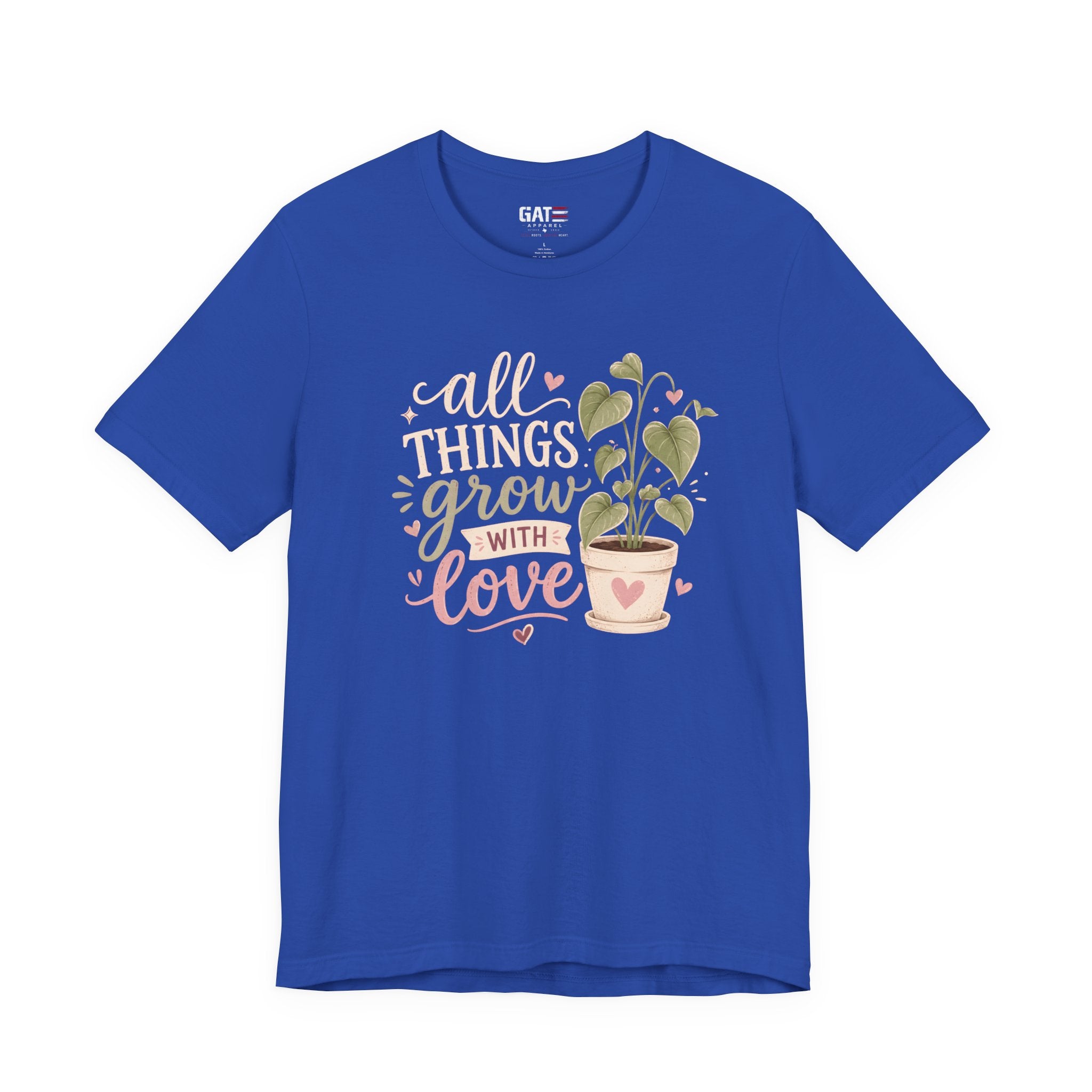 Plant Lover Shirt, All Things Grow With Love Shirt, Gardening Shirt, Botanical Tee, Plant Mom Gift, Flower Lover
