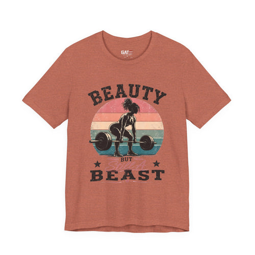 Beauty But Still A Beast Shirt, Retro Gym Shirt for Women, Weightlifting Tee, Fitness Gift, Cute Workout Shirt