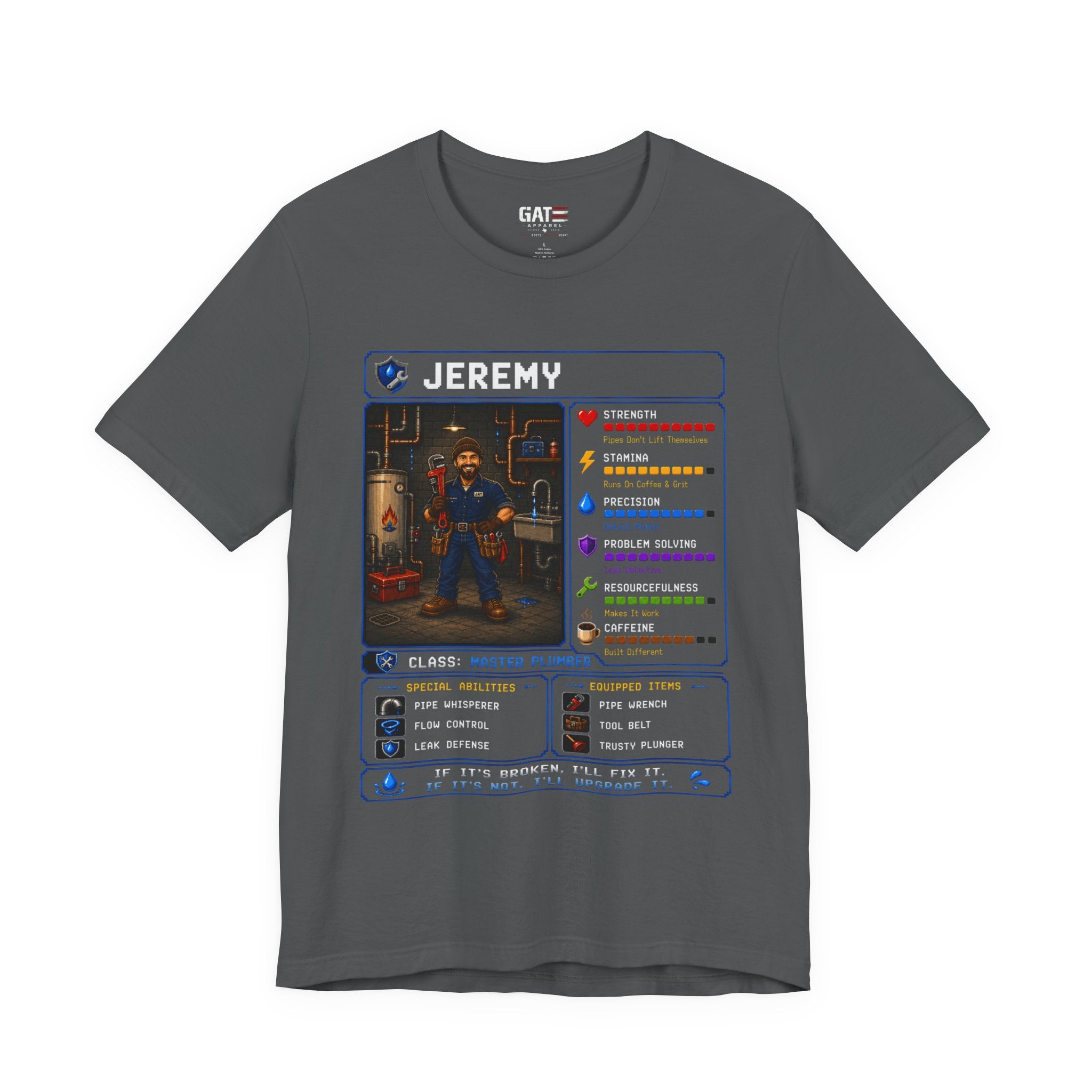 Custom Plumber RPG Character Shirt | Personalized Plumber Gift