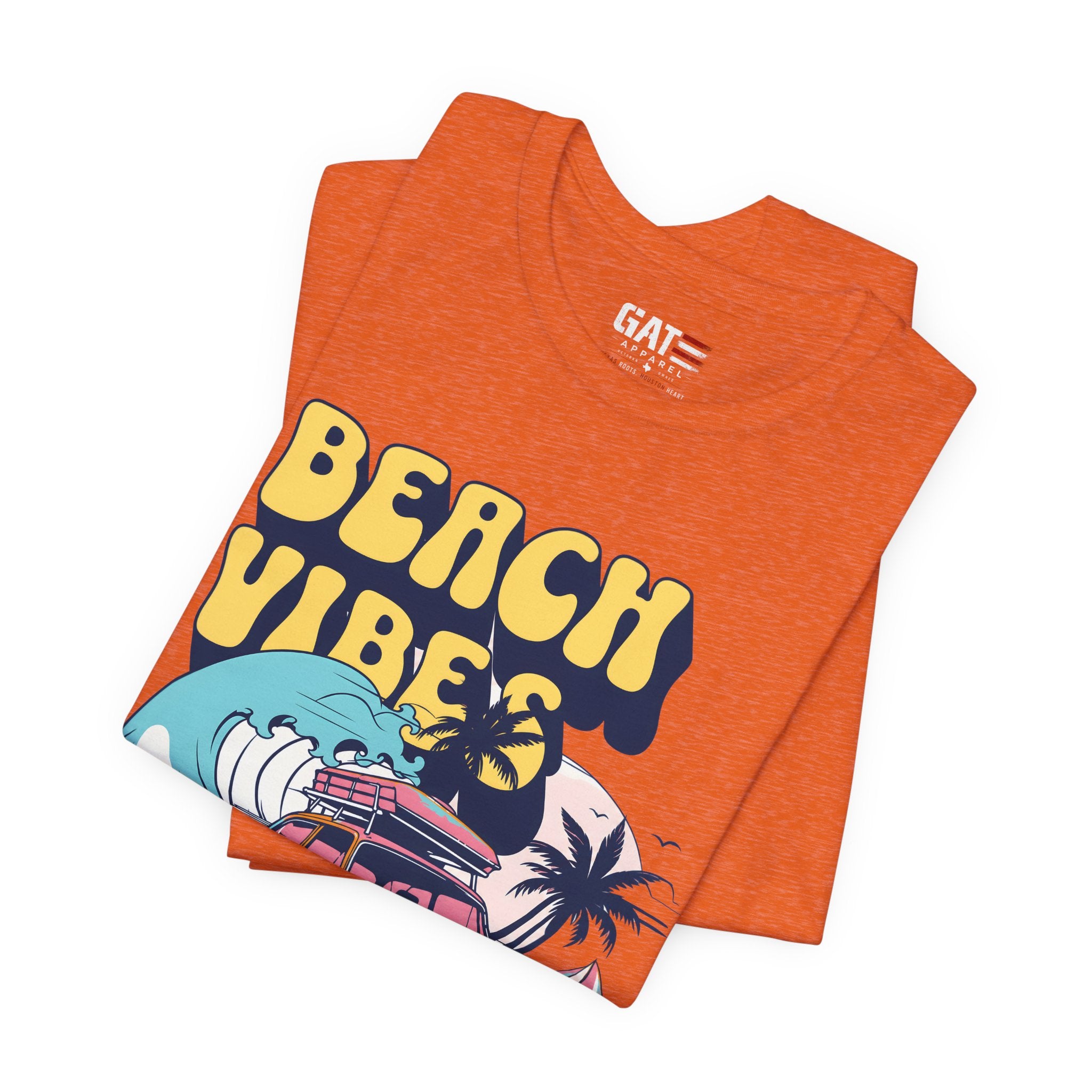 Beach Vibes Shirt, Retro Beach Tee, Vintage Summer Shirt, Coastal Vacation T Shirt, Surf Car Graphic Tee, Groovy Beach Lover Gift
