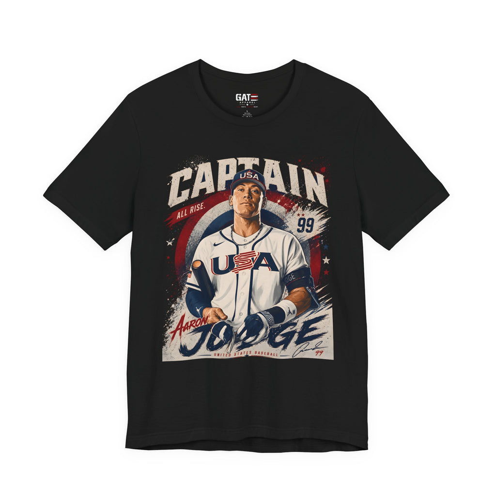 Captain Judge Graphic Tee | USA Baseball Player Vintage Poster, Aaron Judge, Yankees Baseball