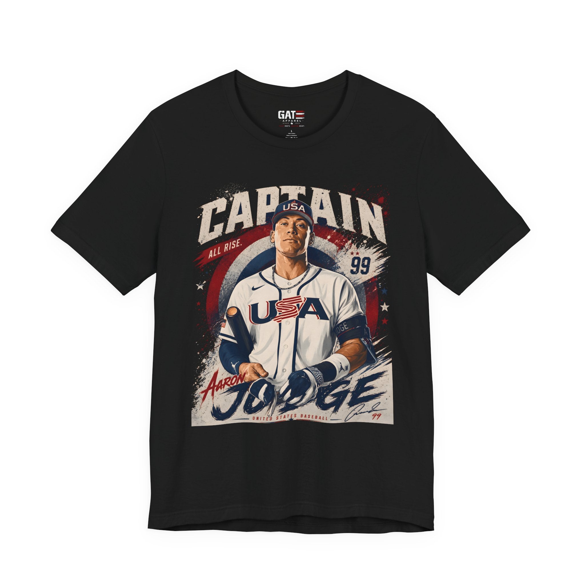 Captain Judge Graphic Tee | USA Baseball Player Vintage Poster, Aaron Judge, Yankees Baseball