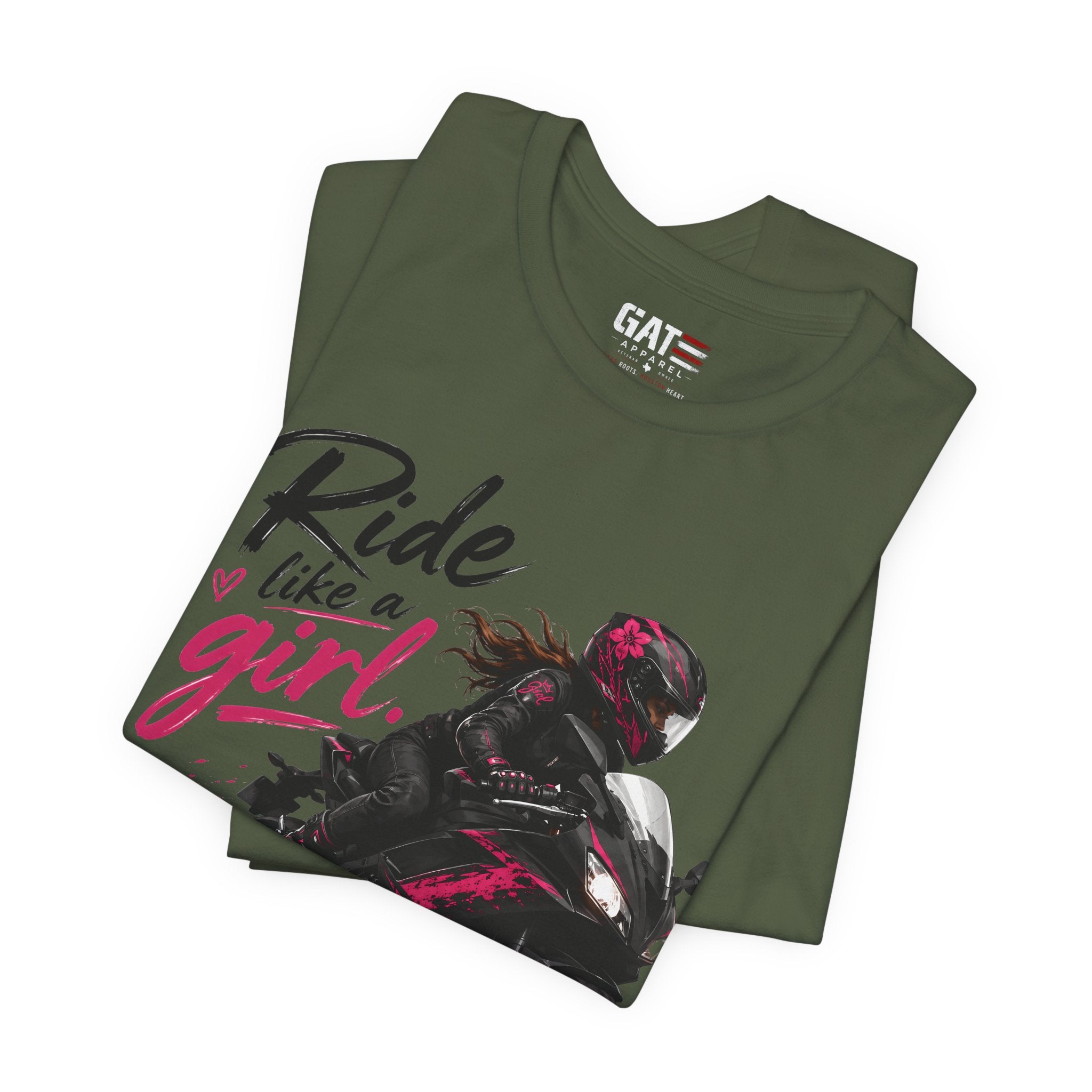 Ride Like A Girl Shirt, Women Motorcycle Rider Tee, Pink Biker Shirt, Moto Girl Gift, Sport Bike Shirt, Female Rider Tee