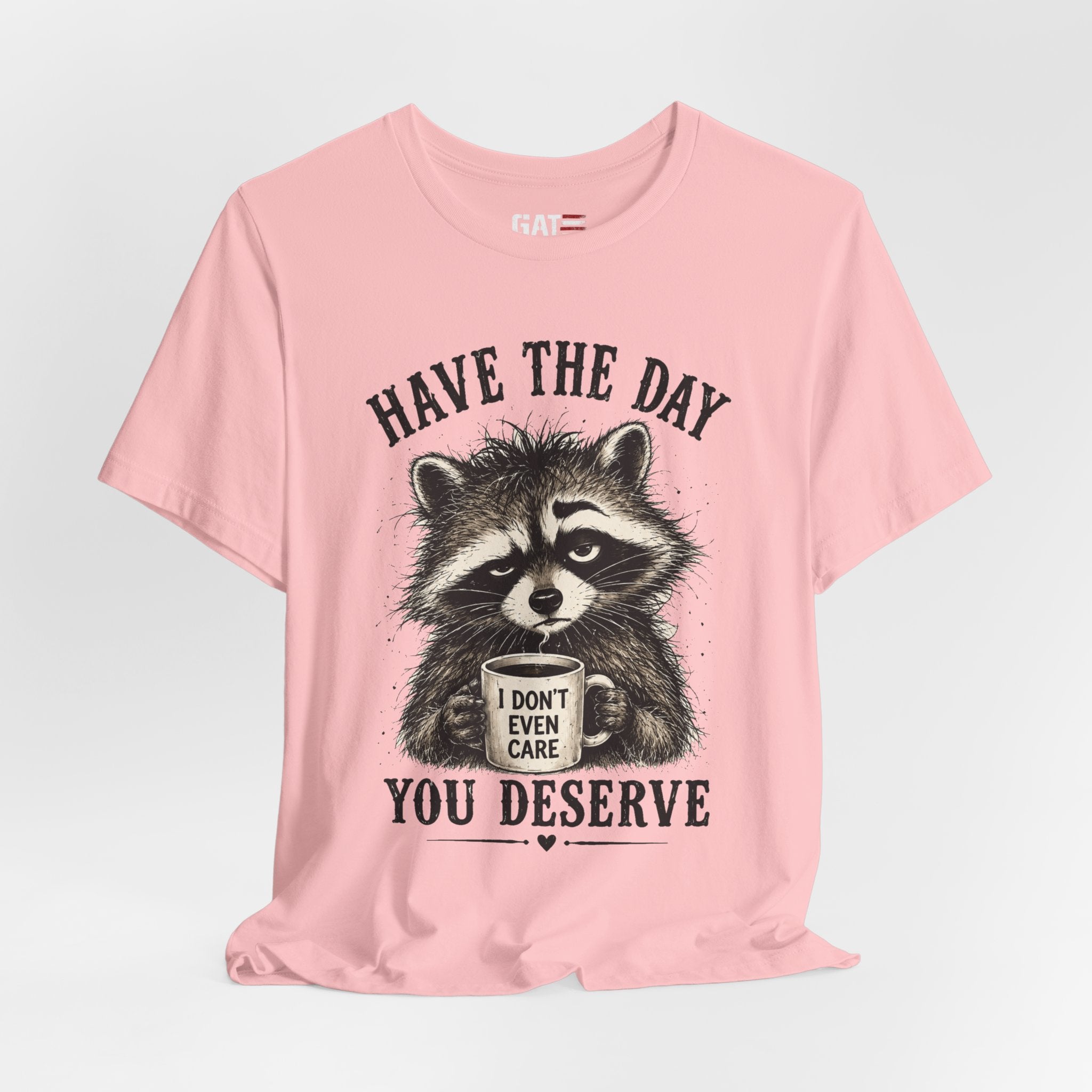 Have the Day You Deserve Raccoon Shirt, Funny Sarcastic Graphic Tee, Trash Panda Coffee Shirt, Introvert Gift, Unisex Humor Tee
