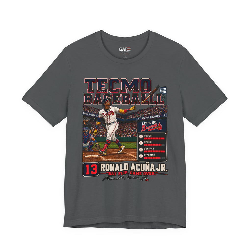 Ronald Acuña Jr. Atlanta retro arcade baseball graphic T-shirt
