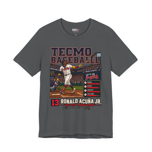 Ronald Acuña Jr. Atlanta retro arcade baseball graphic T-shirt