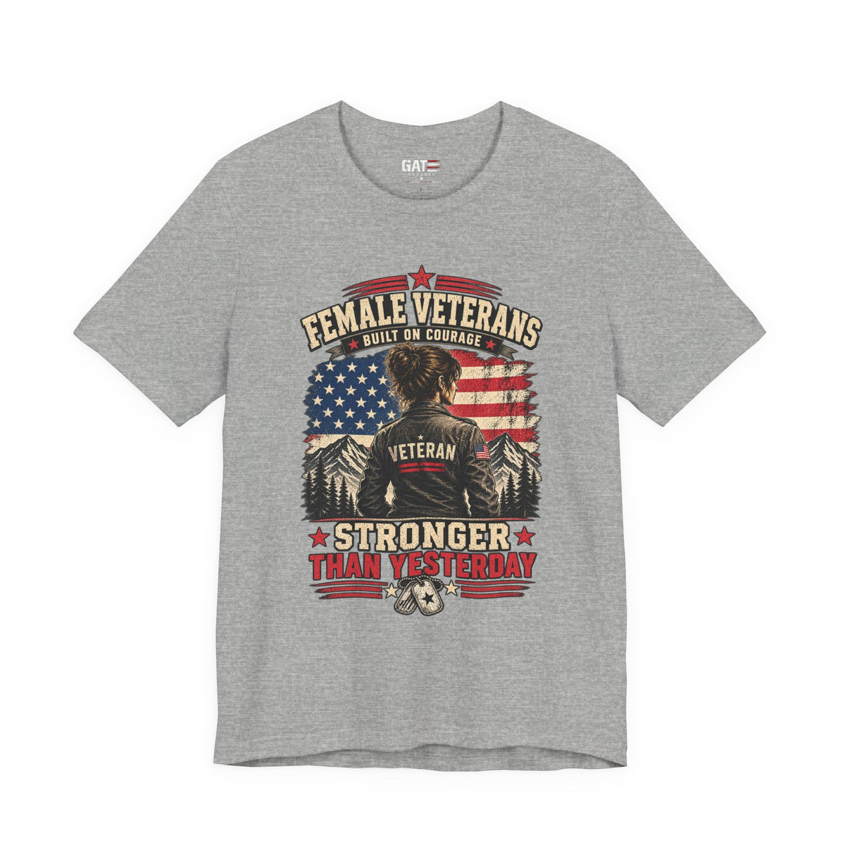 Built on Courage Female Veteran Shirt | Patriotic Tee