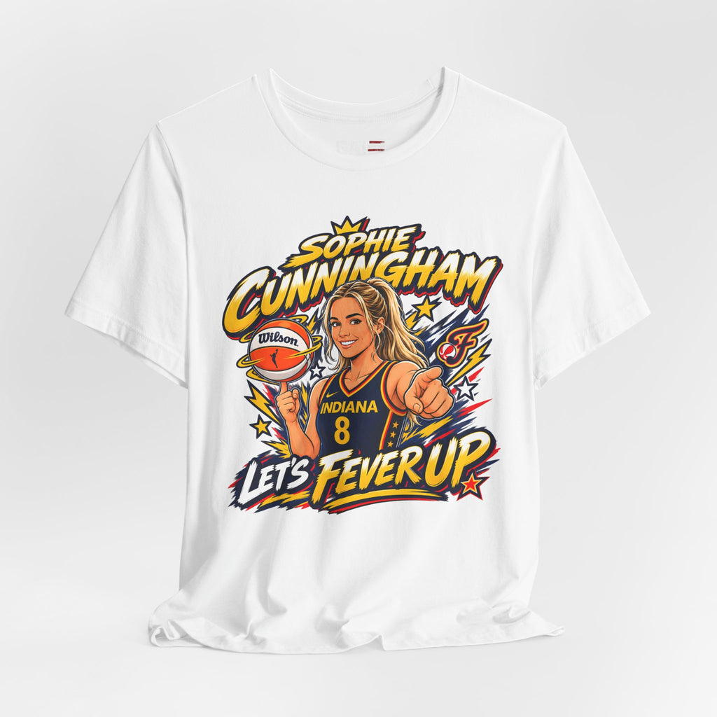 Sophie Cunningham Indiana Fever #8 T-Shirt Fever Up WNBA Basketball Graphic Tee
