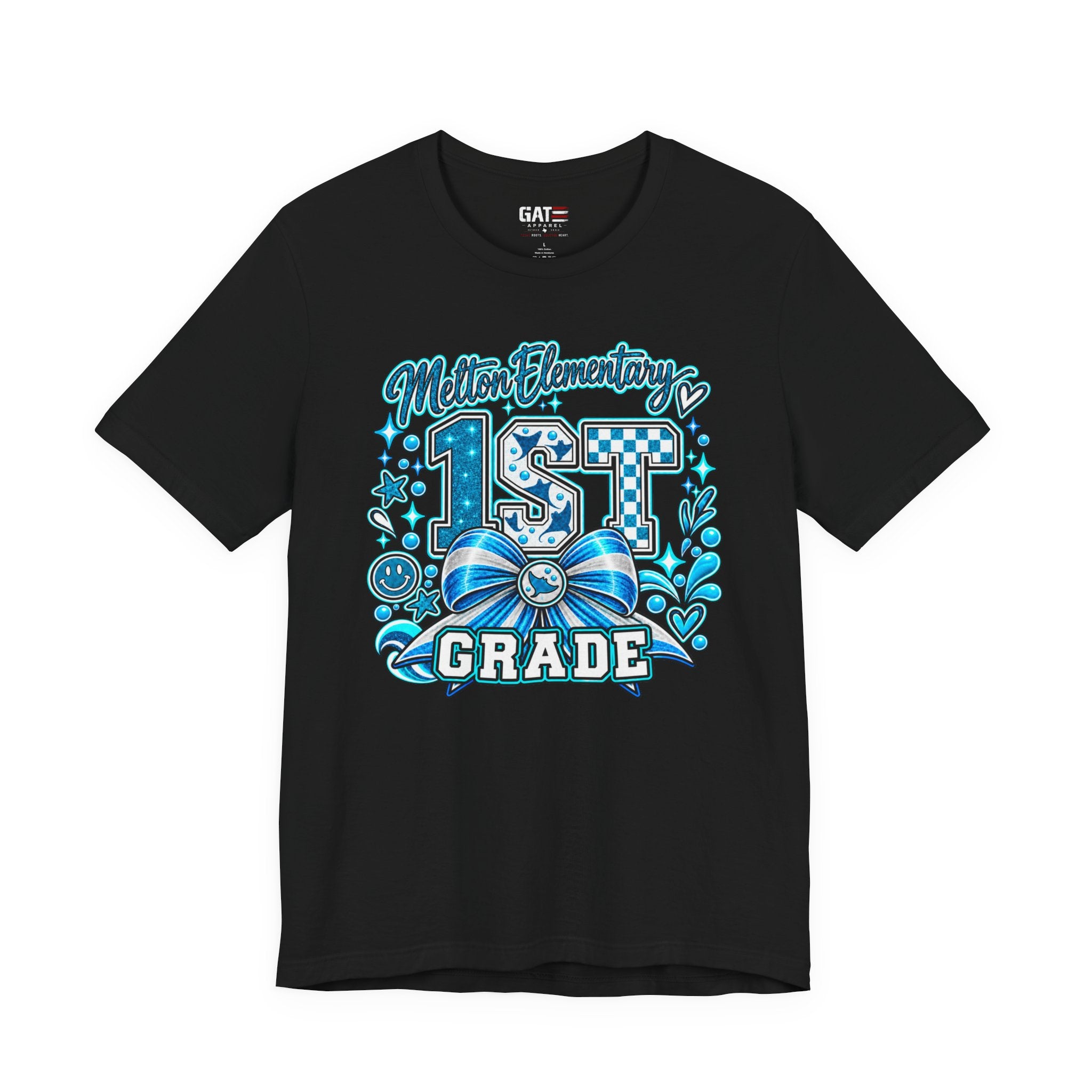 Melton 1st Grade School T‑Shirt — Bow Design