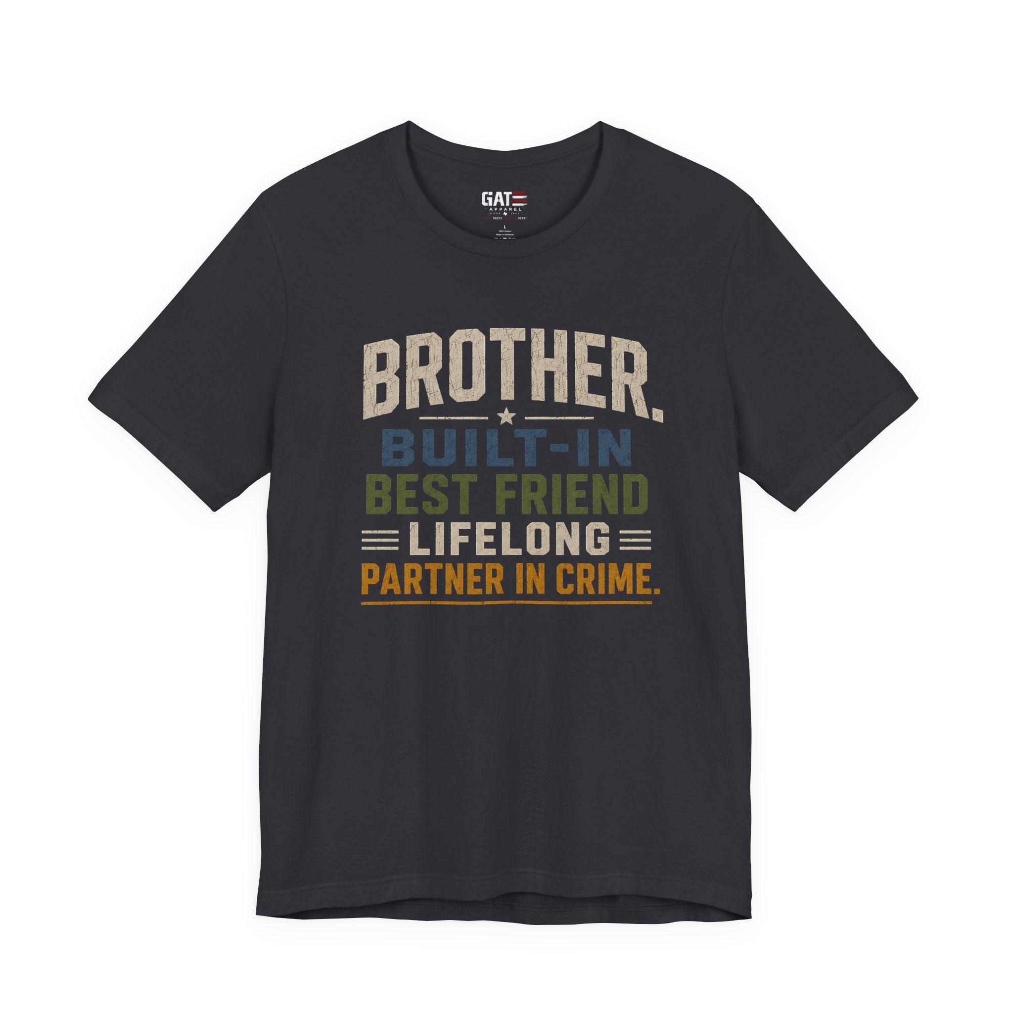 Brother Built In Best Friend Lifelong Partner In Crime Shirt, Funny Brother Gift, Sibling Tee, Brother Birthday Gift Tee