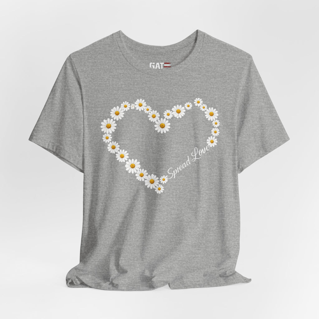 Daisy Heart Tee — "Spread Love" Floral Graphic T-Shirt
